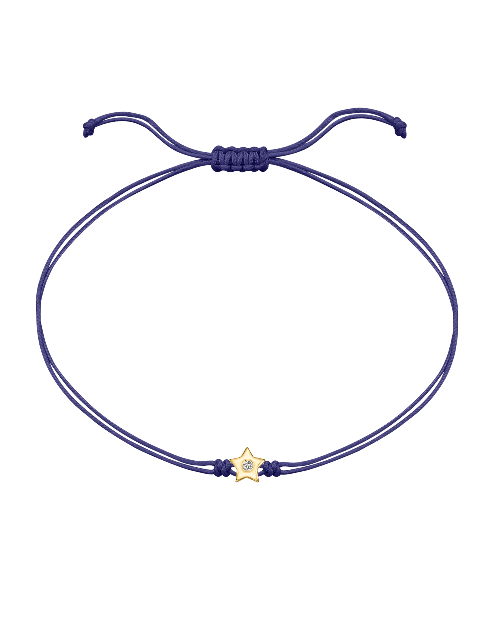 Star Diamond String Of Love - 14K Yellow Gold Bracelet 14K Solid Gold Purple
