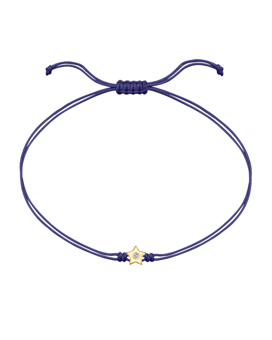 Star Diamond String Of Love - 14K Yellow Gold Bracelet 14K Solid Gold Purple