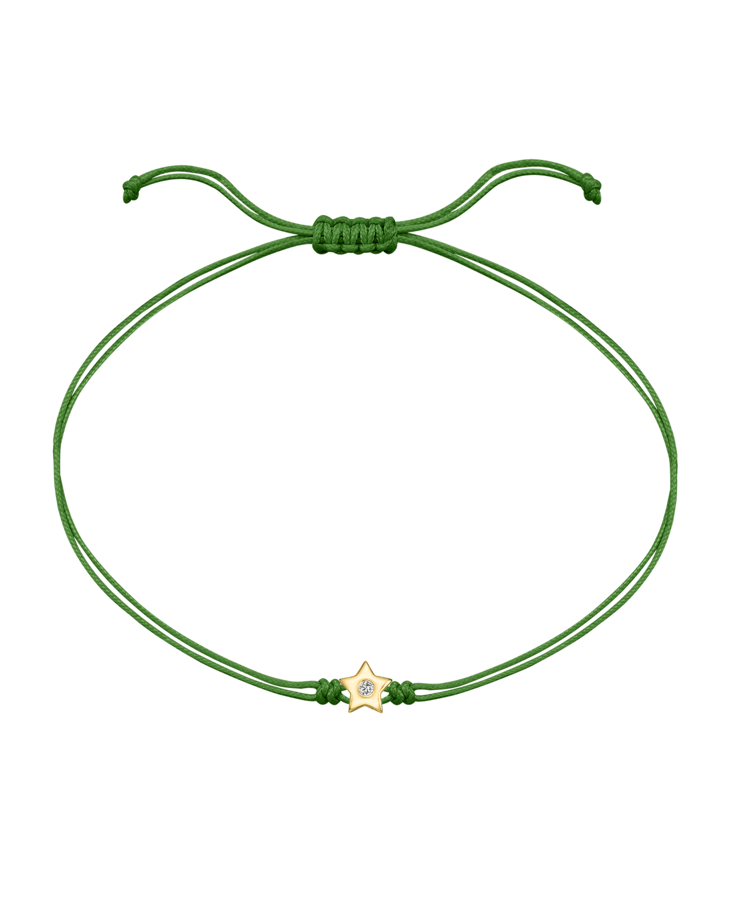 Star Diamond String Of Love - 14K Yellow Gold Bracelet 14K Solid Gold Green