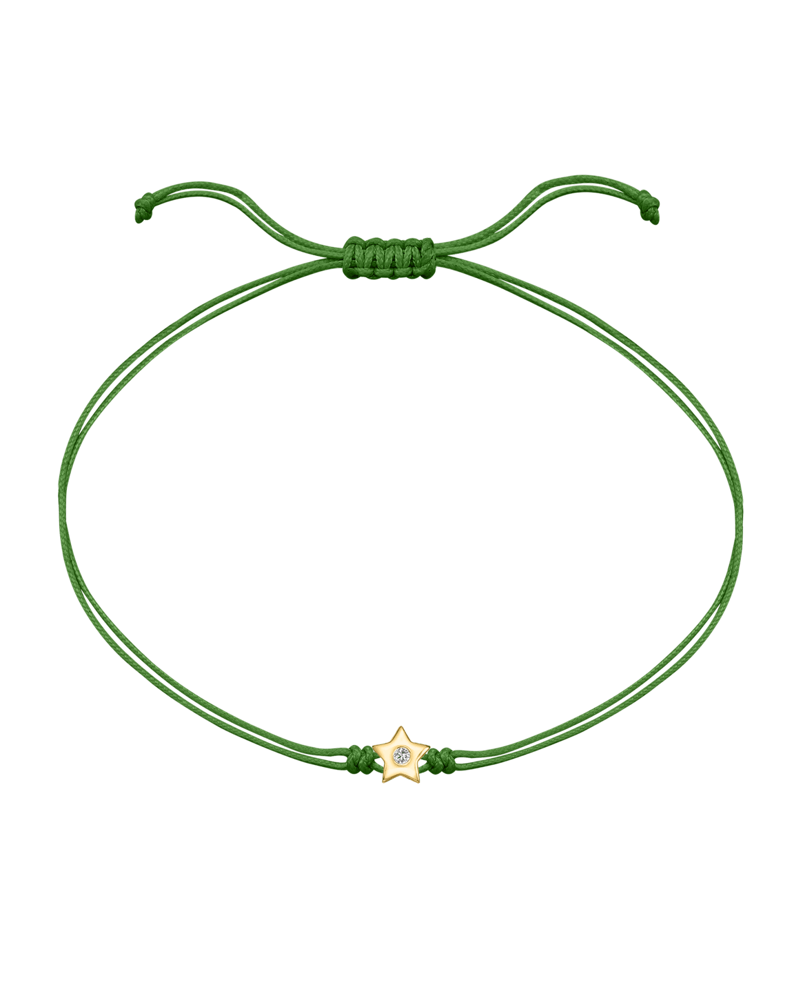 Star Diamond String Of Love - 14K Yellow Gold Bracelet 14K Solid Gold Green