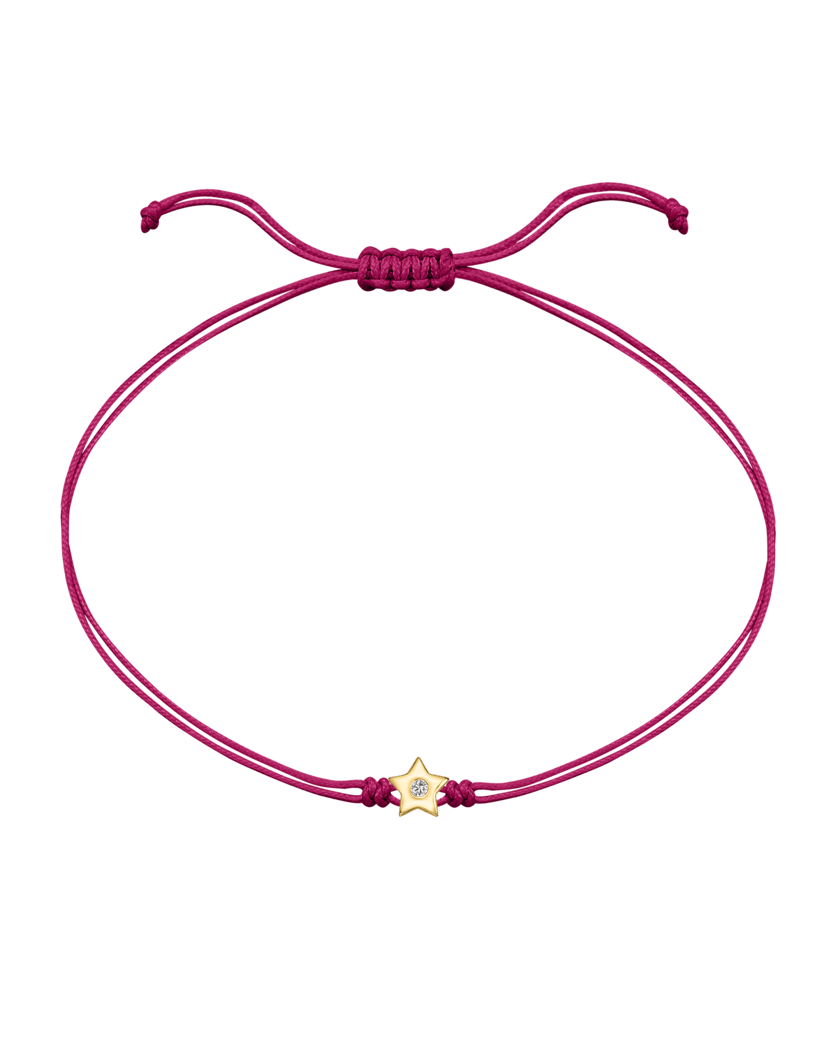 Star Diamond String Of Love - 14K Yellow Gold Bracelet 14K Solid Gold Pink