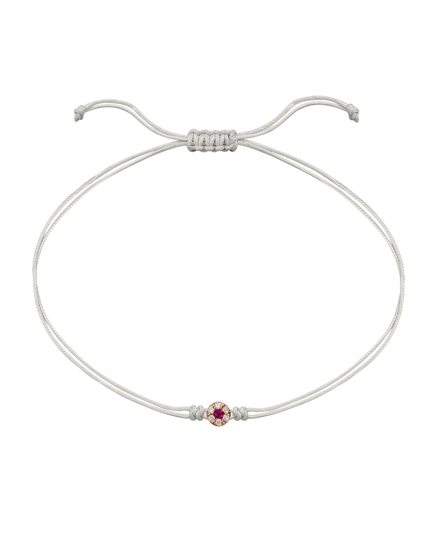 String of Love Diamond and Gemstone - 14K Rose Gold Bracelet 14K Solid Gold Pearl Ruby