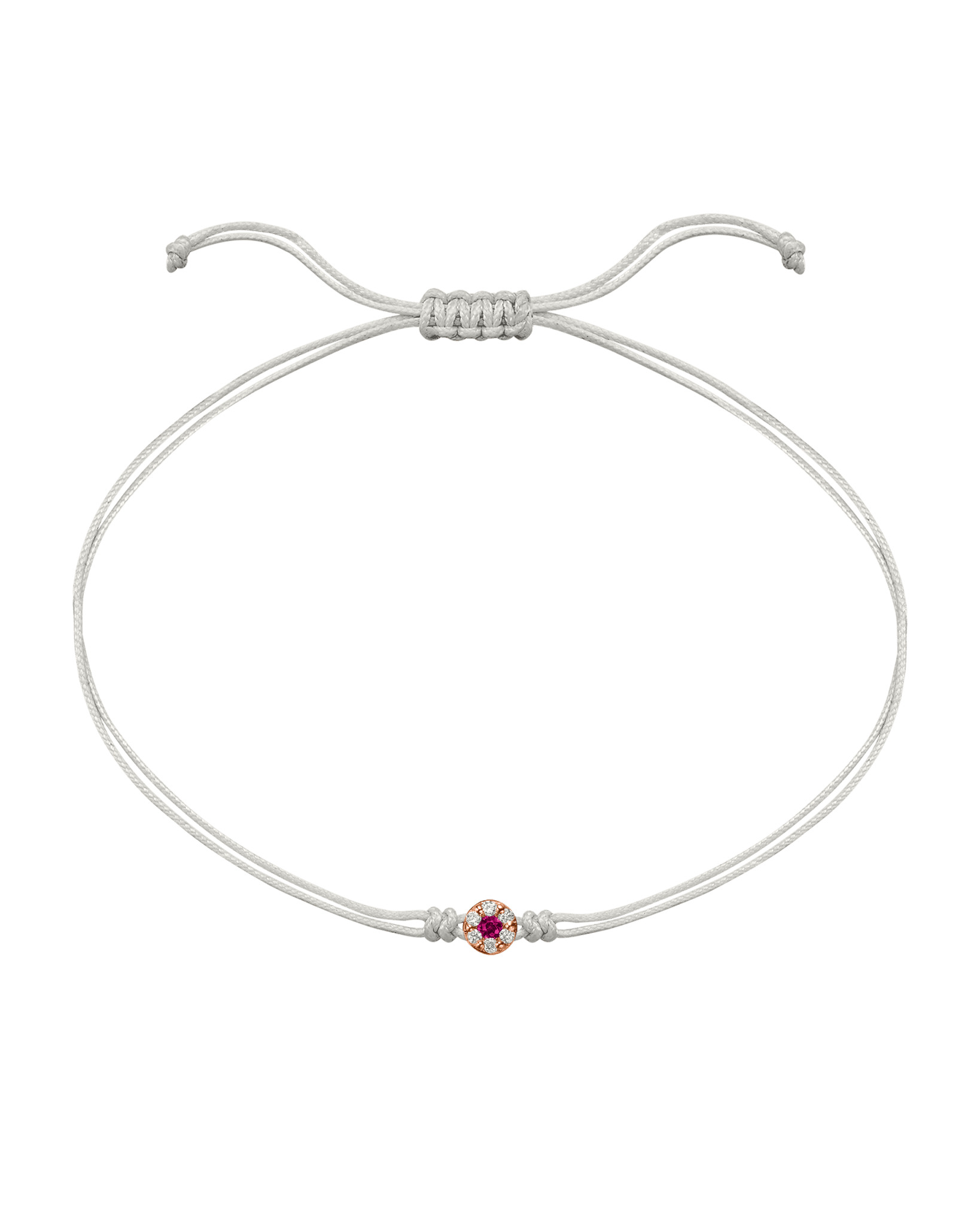 String of Love Diamond and Gemstone - 14K Rose Gold Bracelet 14K Solid Gold Pearl Ruby