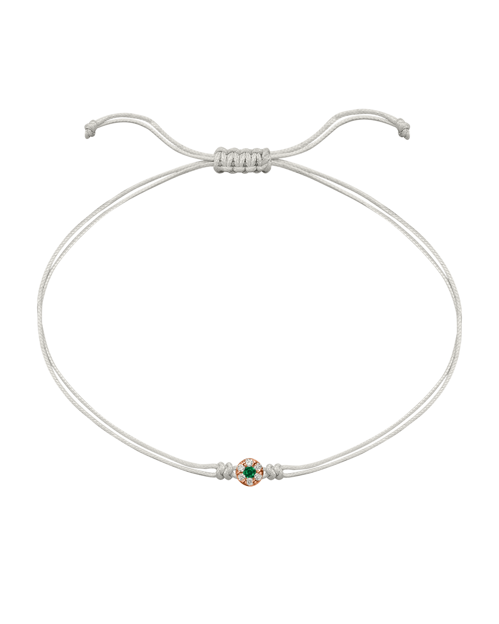 String of Love Diamond and Gemstone - 14K Rose Gold Bracelet 14K Solid Gold Pearl Emerald