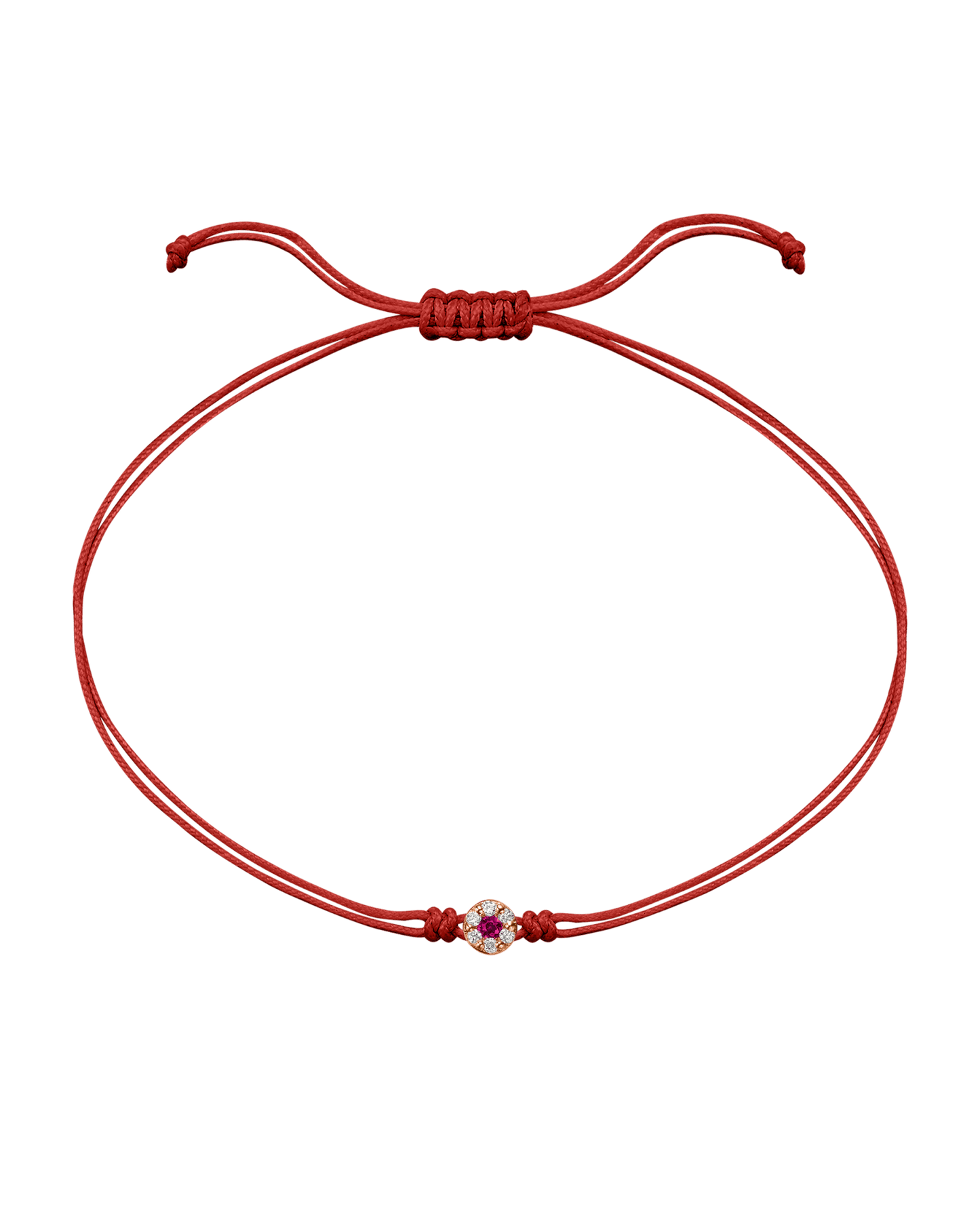 String of Love Diamond and Gemstone - 14K Rose Gold Bracelet 14K Solid Gold Red Ruby