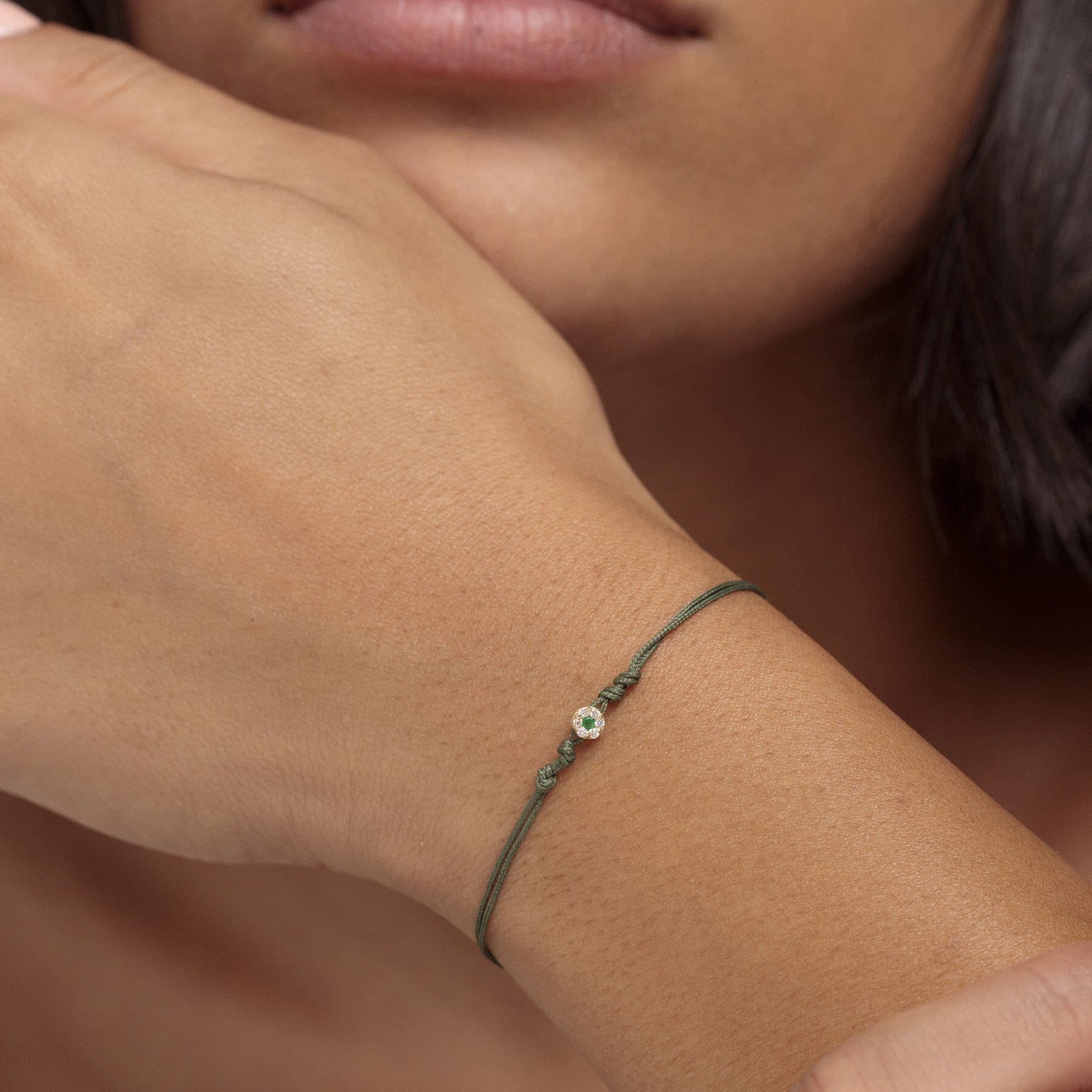 String of Love Diamond and Gemstone - 14K Rose Gold Bracelet 14K Solid Gold