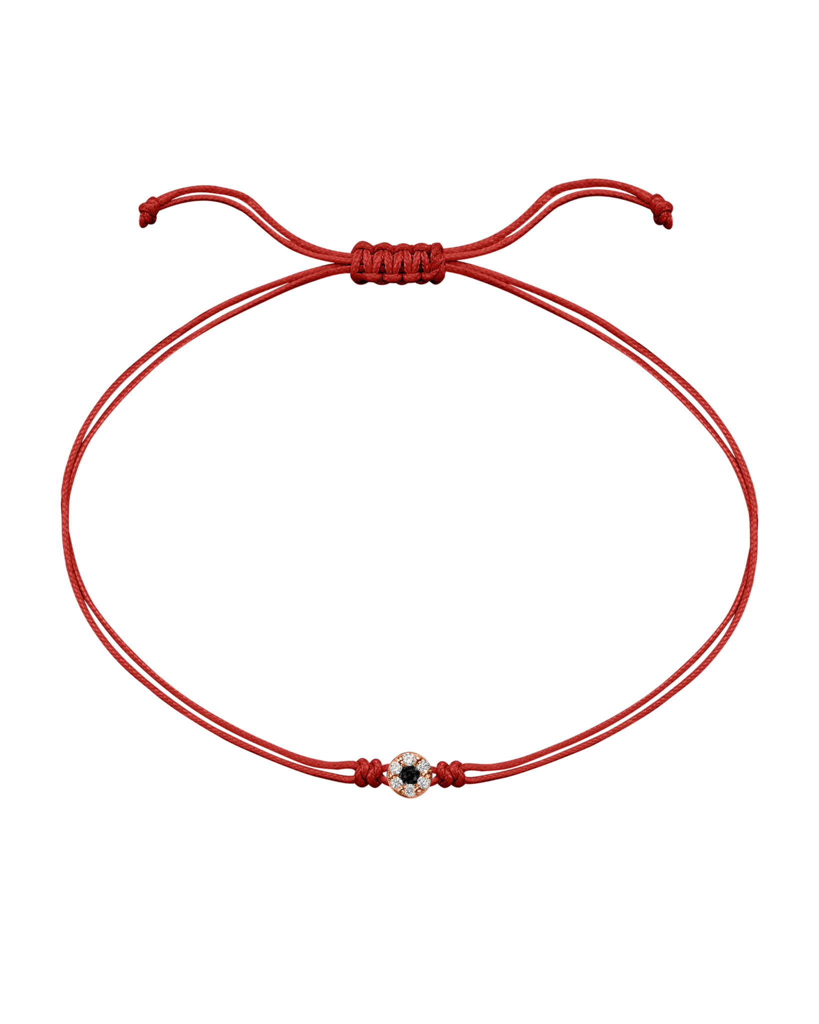 String of Love Diamond and Gemstone - 14K Rose Gold Bracelet 14K Solid Gold Red Black