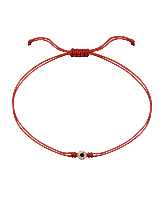 String of Love Diamond and Gemstone - 14K Rose Gold Bracelet 14K Solid Gold Red Black