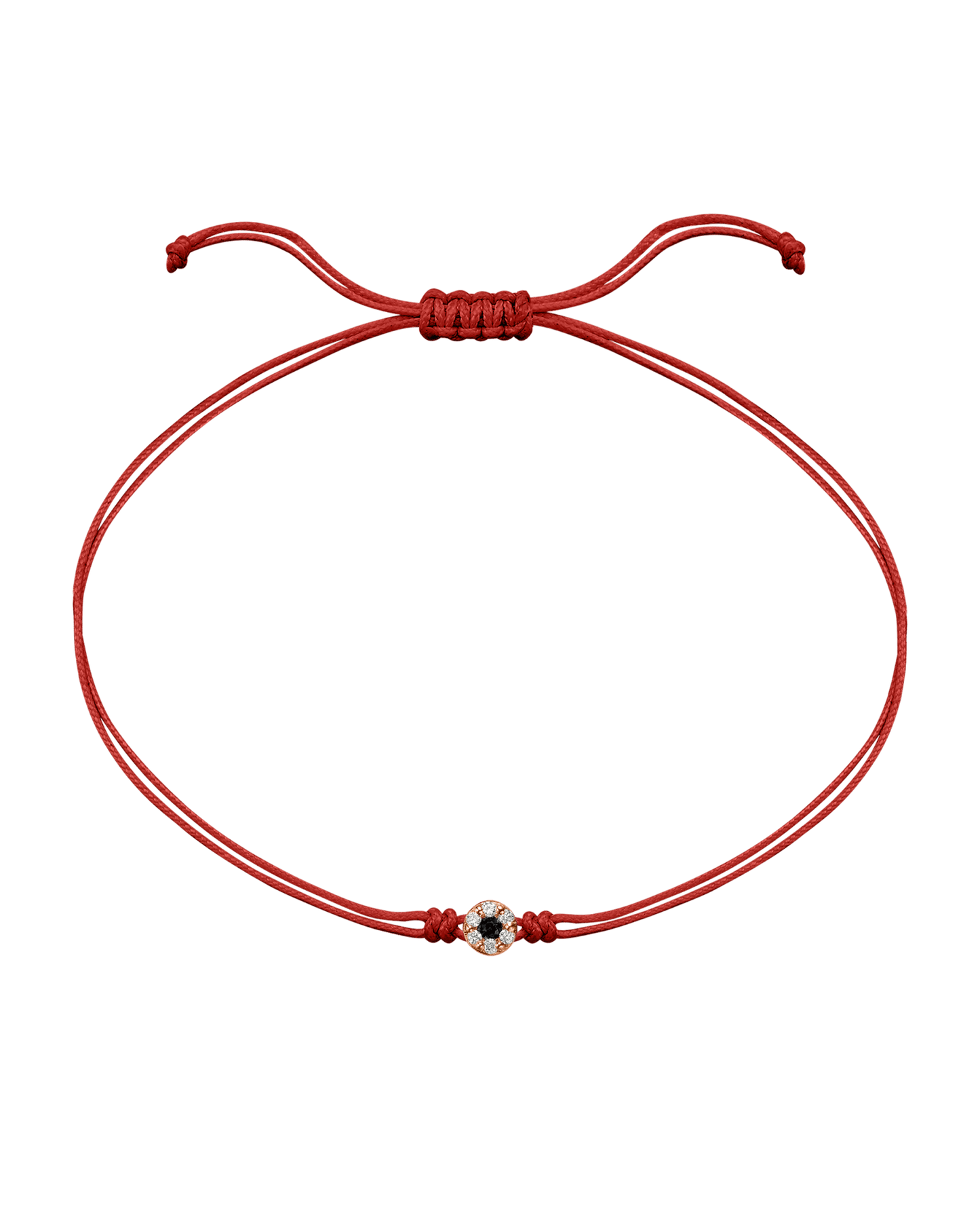 String of Love Diamond and Gemstone - 14K Rose Gold Bracelet 14K Solid Gold Red Black