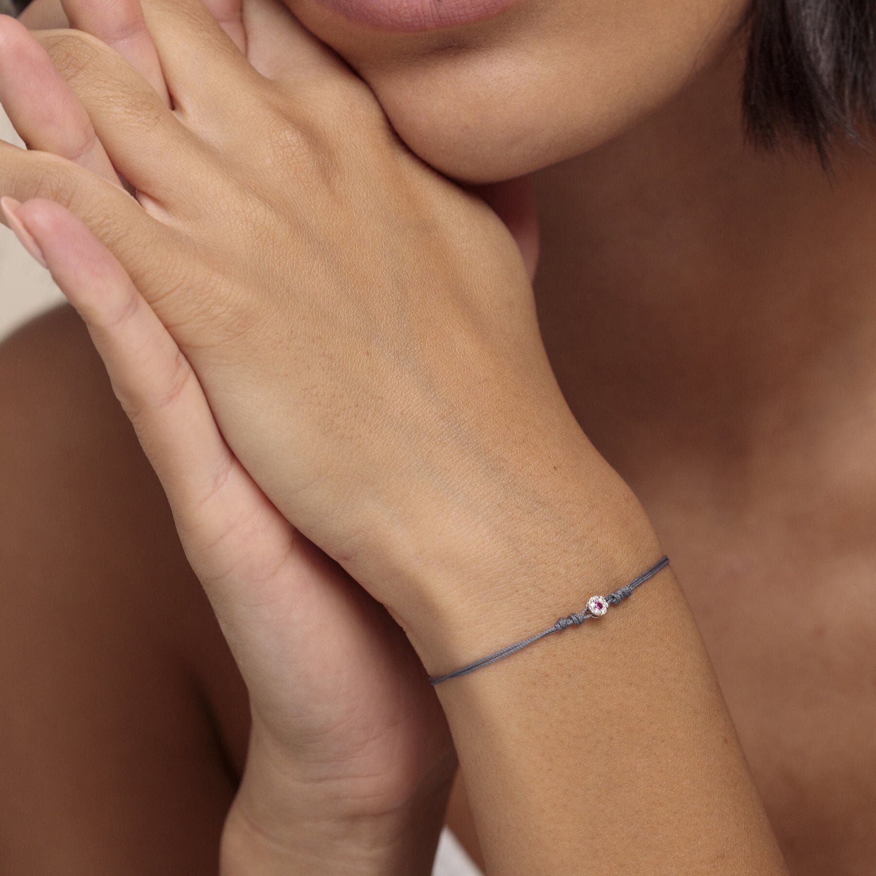 String of Love Diamond and Gemstone - 14K Rose Gold Bracelet 14K Solid Gold