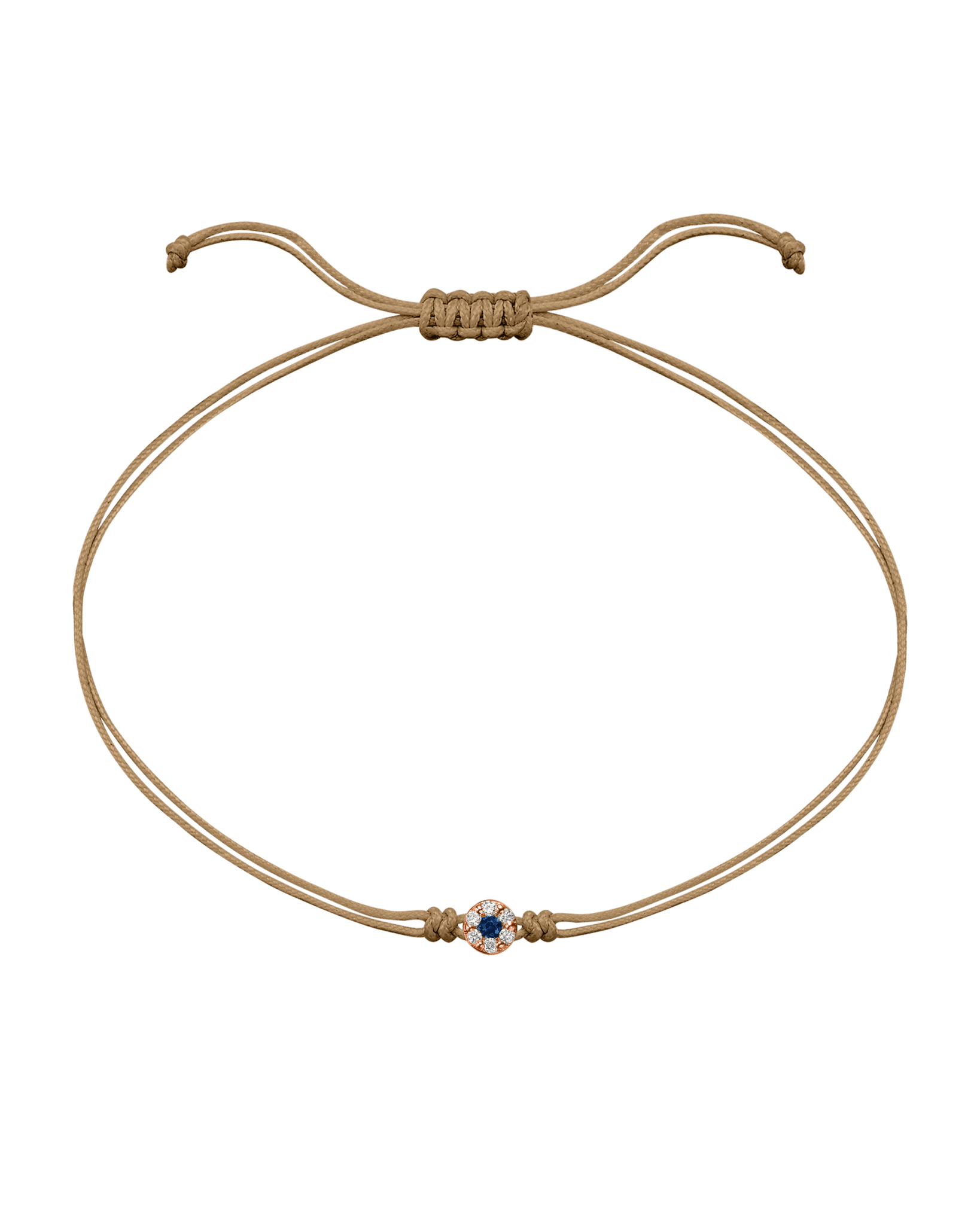 String of Love Diamond and Gemstone - 14K Rose Gold Bracelet 14K Solid Gold Camel Sapphire