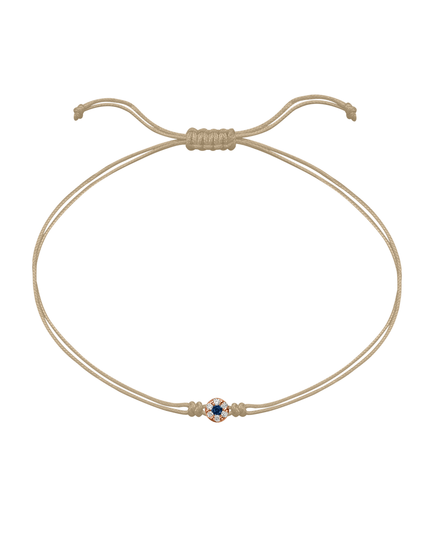 String of Love Diamond and Gemstone - 14K Rose Gold Bracelet 14K Solid Gold Beige Sapphire