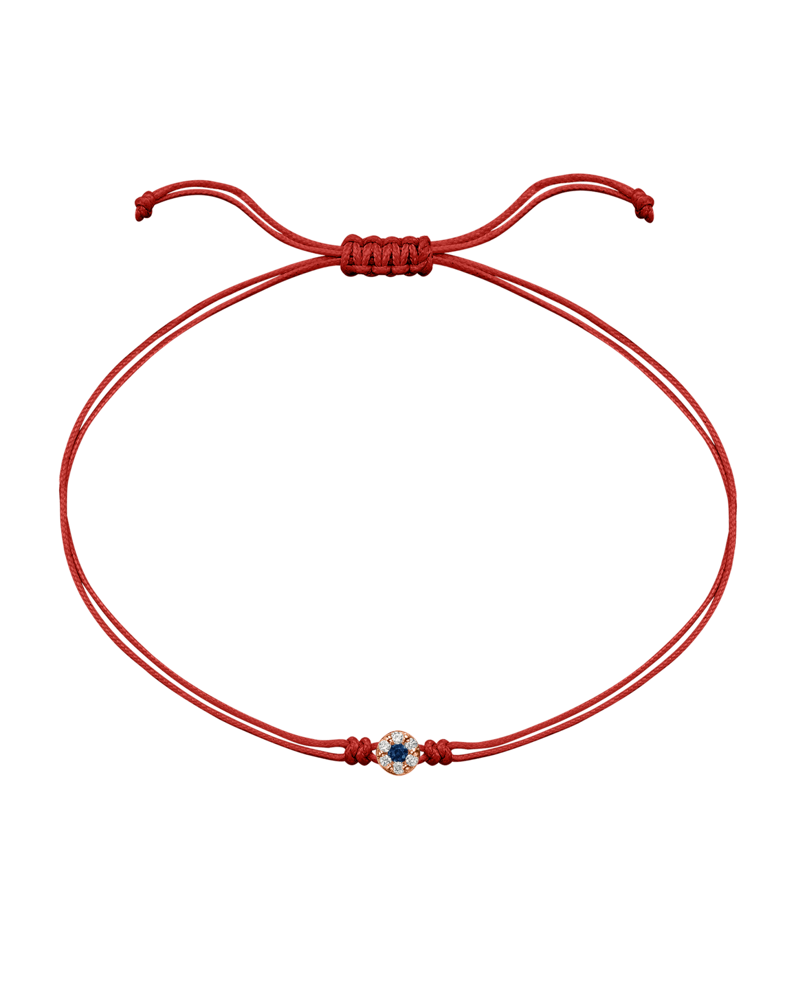 String of Love Diamond and Gemstone - 14K Rose Gold Bracelet 14K Solid Gold Red Sapphire