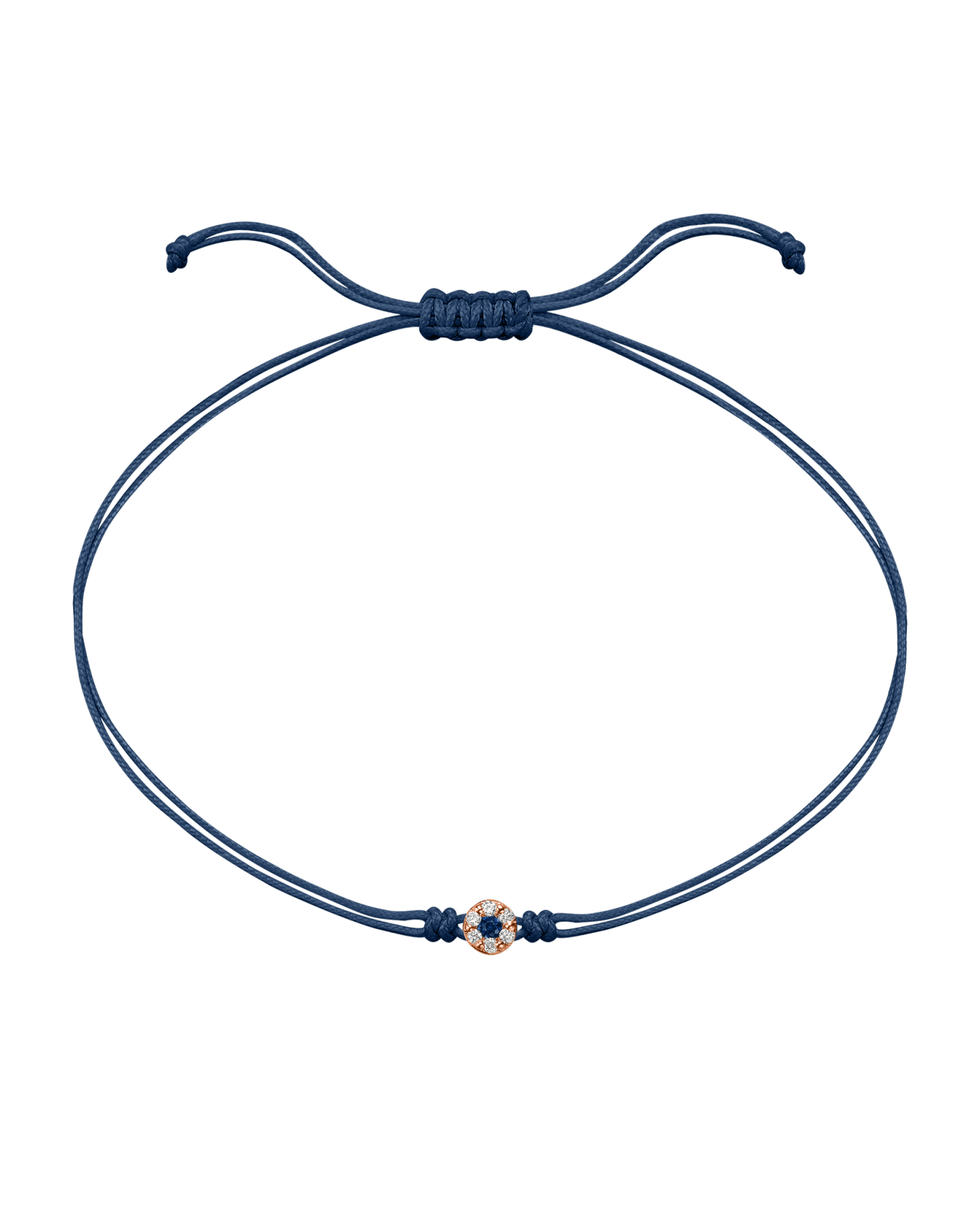 String of Love Diamond and Gemstone - 14K Rose Gold Bracelet 14K Solid Gold Indigo Sapphire