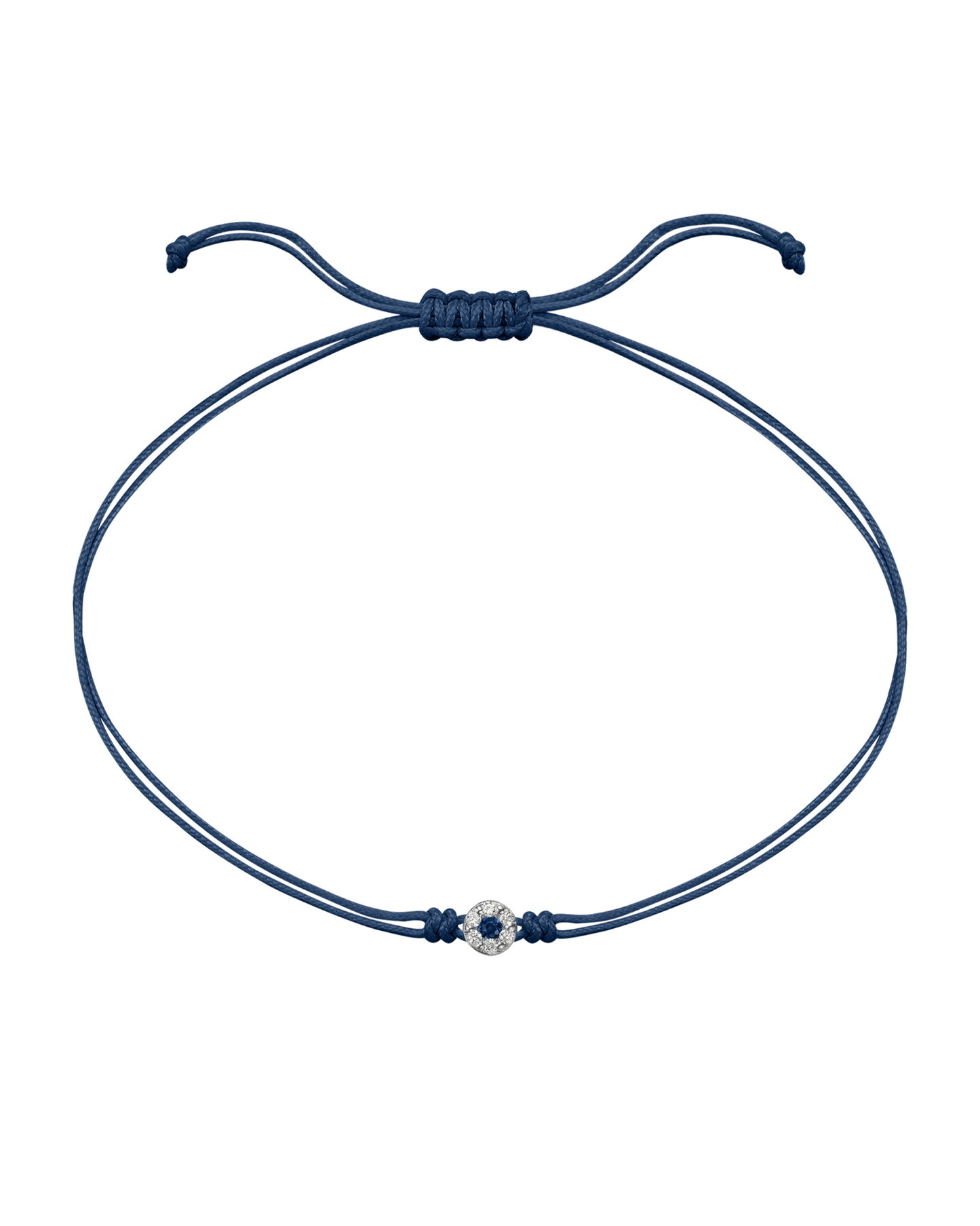 String of Love Diamond and Gemstone - 14K White Gold Bracelet 14K Solid Gold Indigo Sapphire