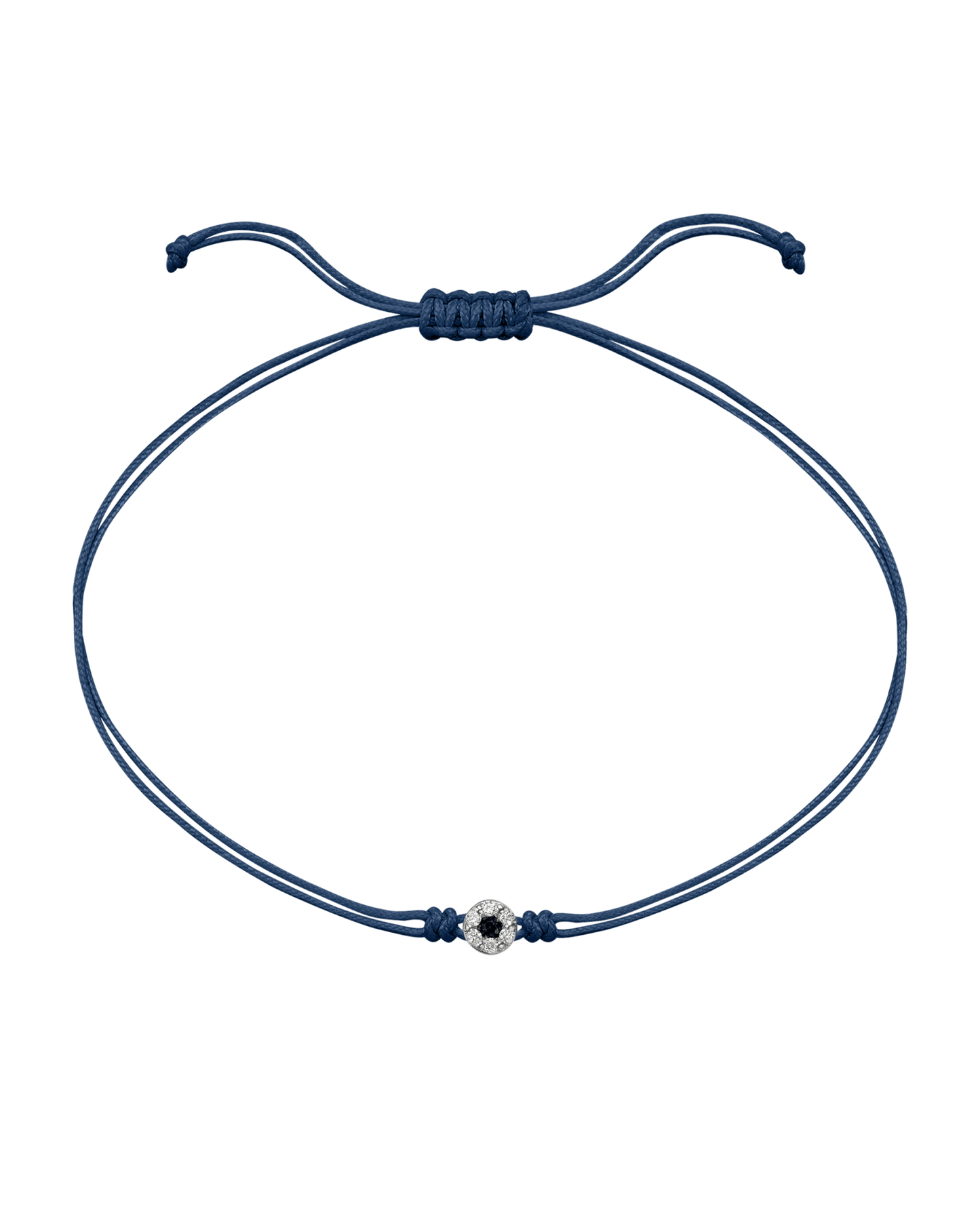 String of Love Diamond and Gemstone - 14K White Gold Bracelet 14K Solid Gold Indigo Black