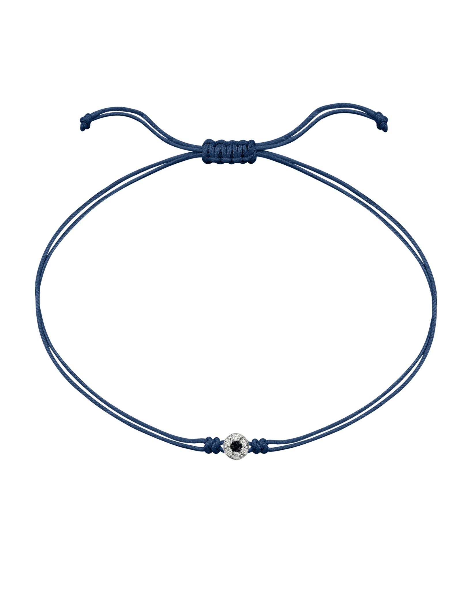 String of Love Diamond and Gemstone - 14K White Gold Bracelet 14K Solid Gold Indigo Black