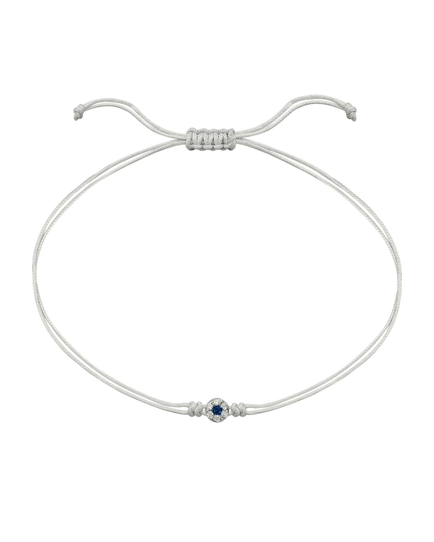 String of Love Diamond and Gemstone - 14K White Gold Bracelet 14K Solid Gold Pearl Sapphire