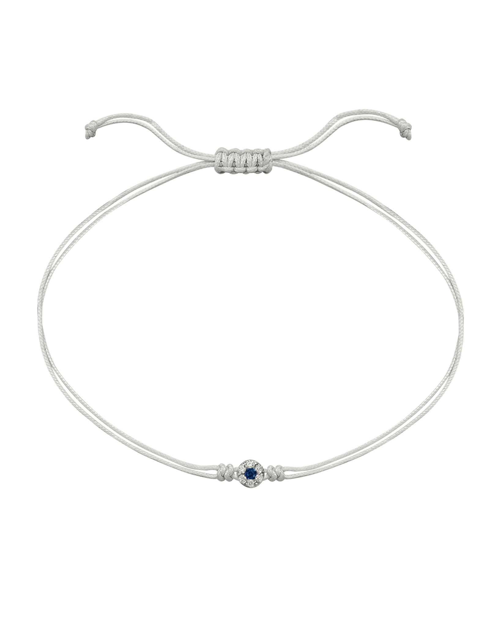 String of Love Diamond and Gemstone - 14K White Gold Bracelet 14K Solid Gold Pearl Sapphire