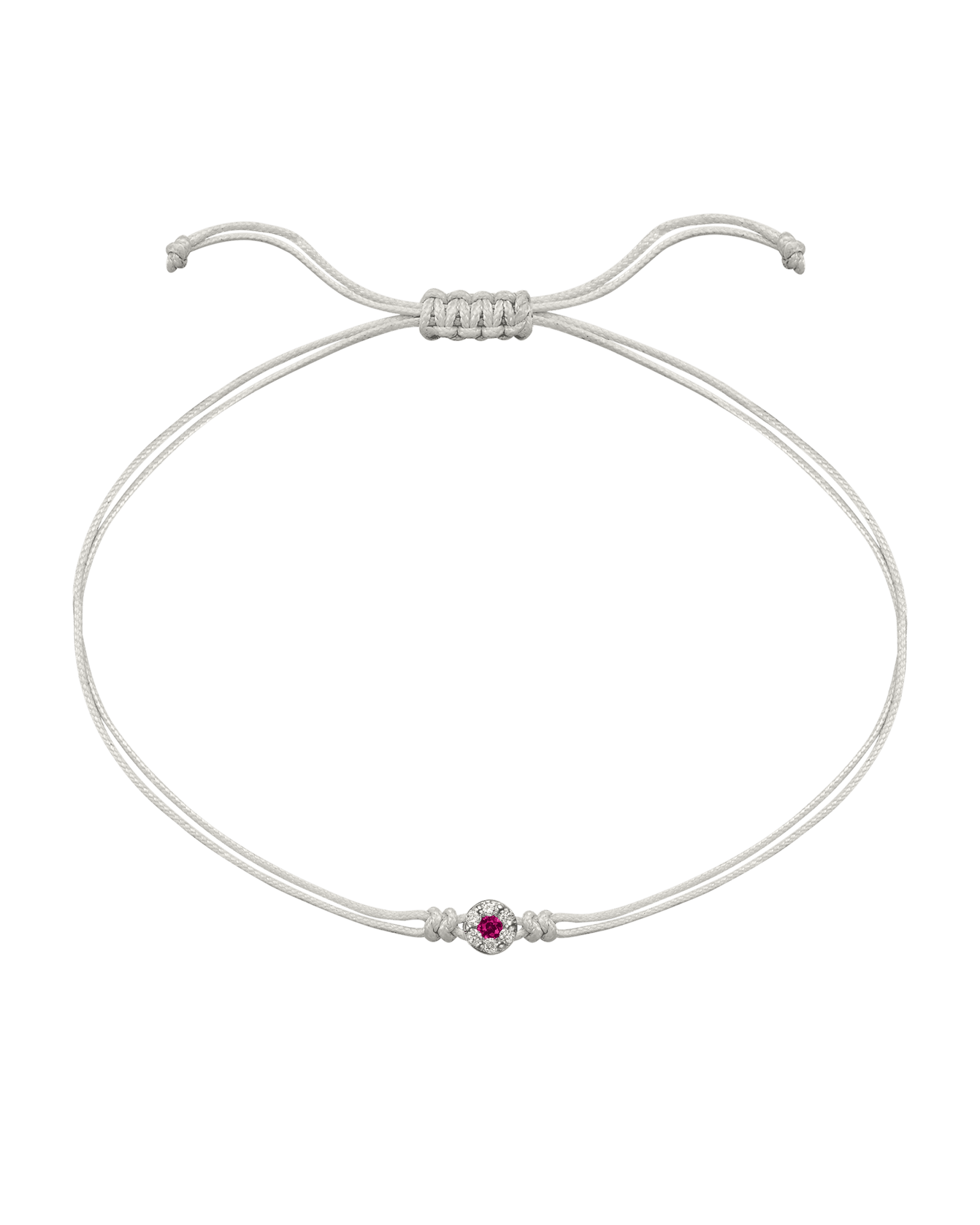 String of Love Diamond and Gemstone - 14K White Gold Bracelet 14K Solid Gold Pearl Ruby