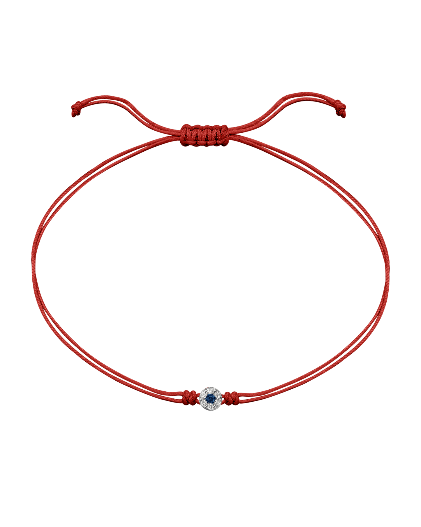 String of Love Diamond and Gemstone - 14K White Gold Bracelet 14K Solid Gold Red Sapphire