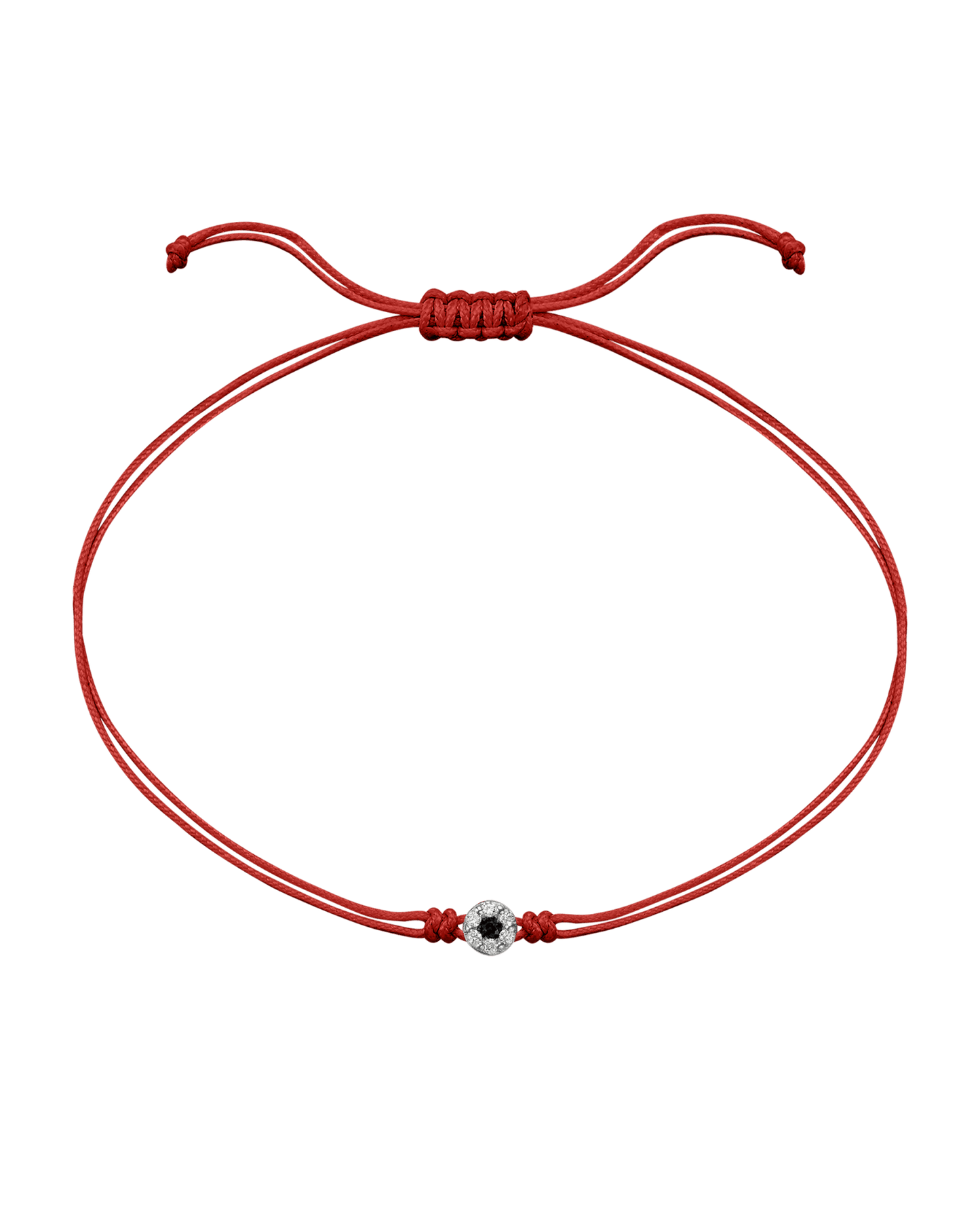 String of Love Diamond and Gemstone - 14K White Gold Bracelet 14K Solid Gold Red Black