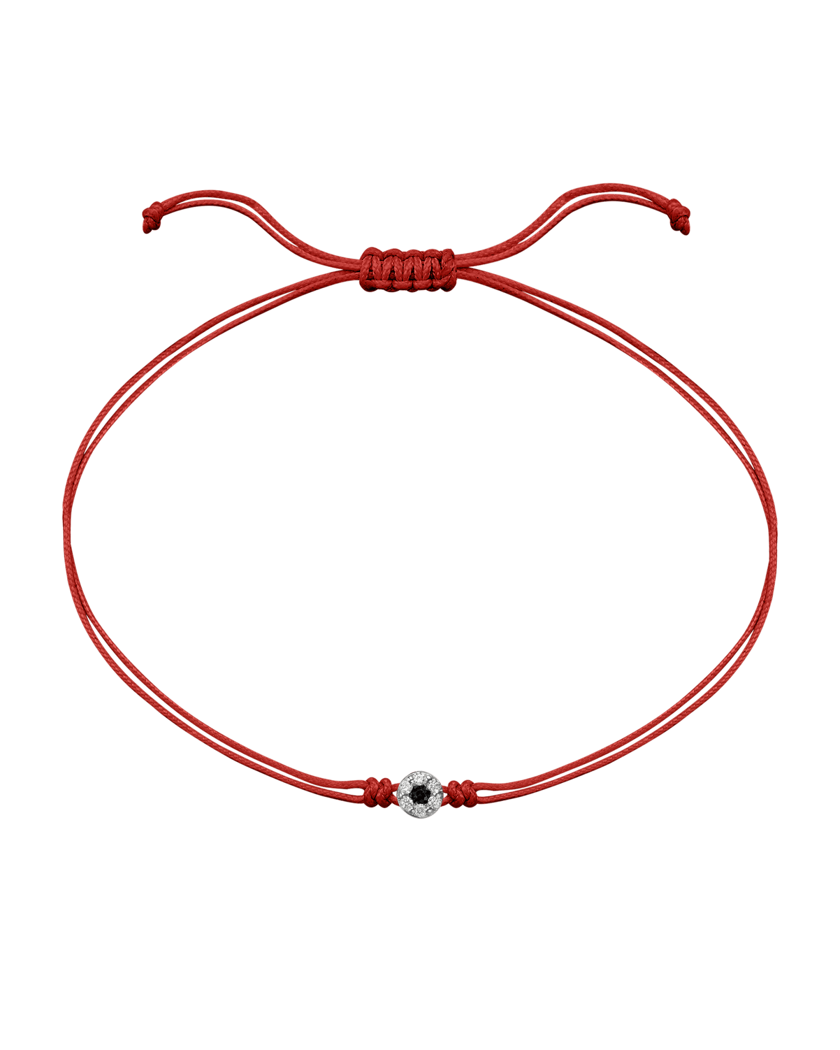 String of Love Diamond and Gemstone - 14K White Gold Bracelet 14K Solid Gold Red Black