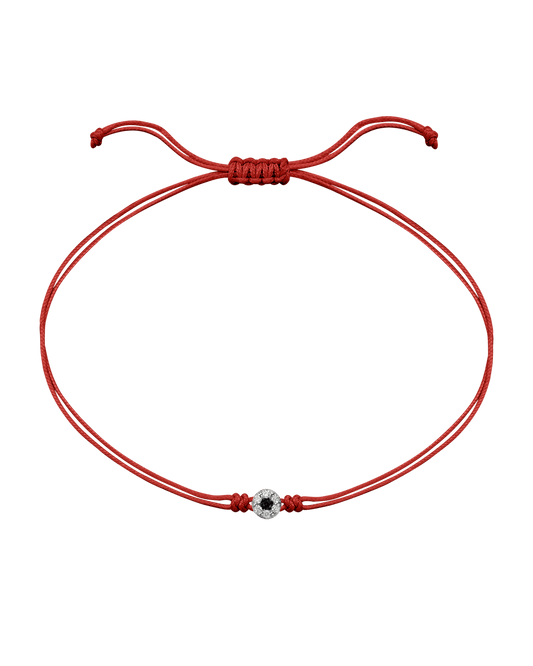 String of Love Diamond and Gemstone - 14K White Gold Bracelet 14K Solid Gold Red Black