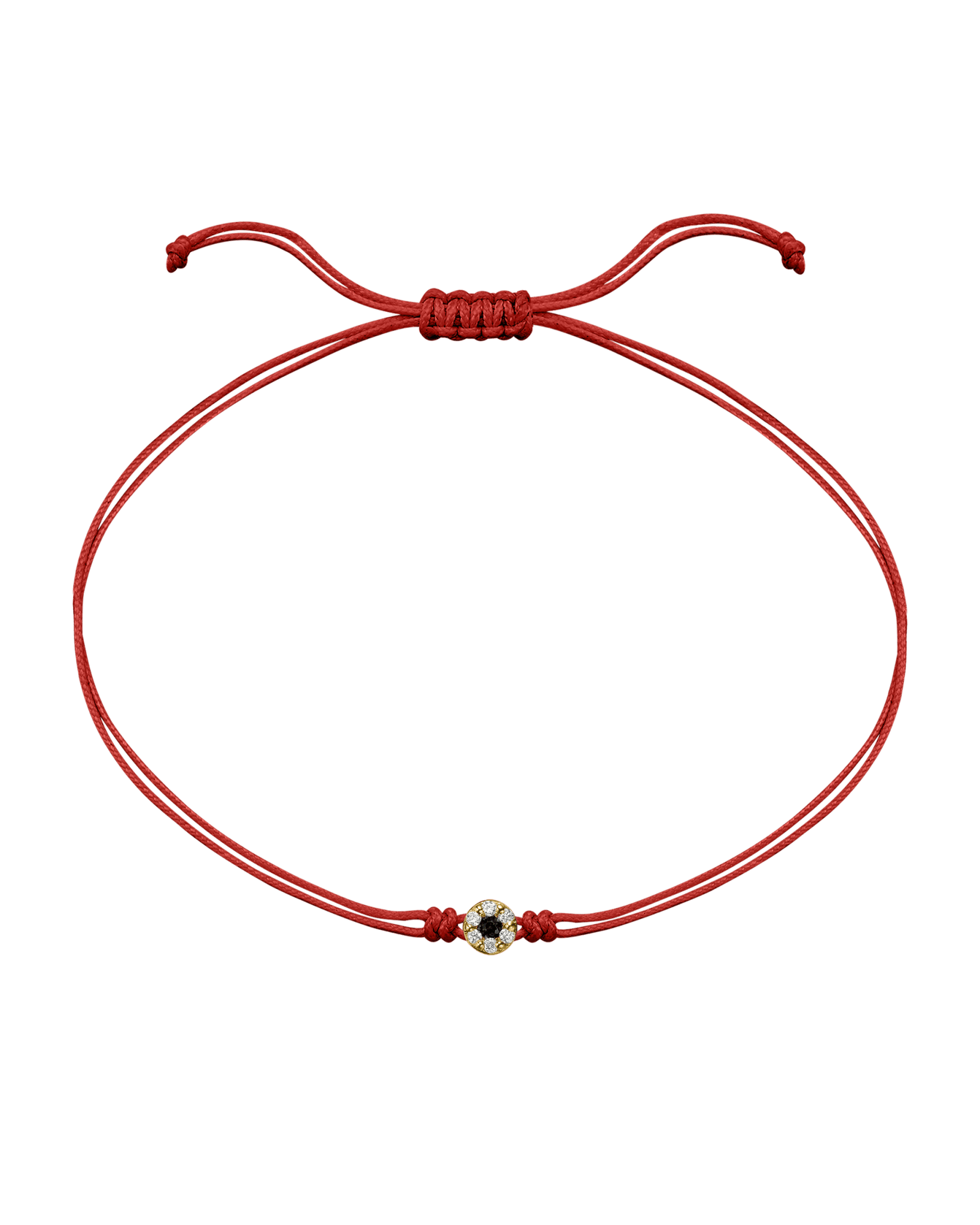 String of Love Diamond and Gemstone - 14K Yellow Gold Bracelet 14K Solid Gold Red Black