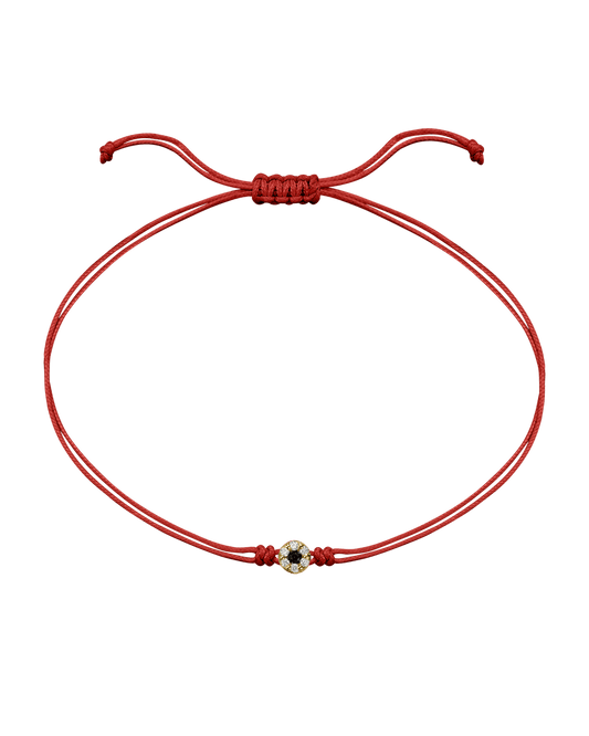 String of Love Diamond and Gemstone - 14K Yellow Gold Bracelet 14K Solid Gold Red Black