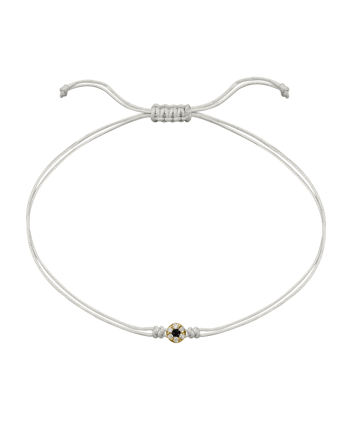 String of Love Diamond and Gemstone - 14K Yellow Gold Bracelet 14K Solid Gold Pearl Black