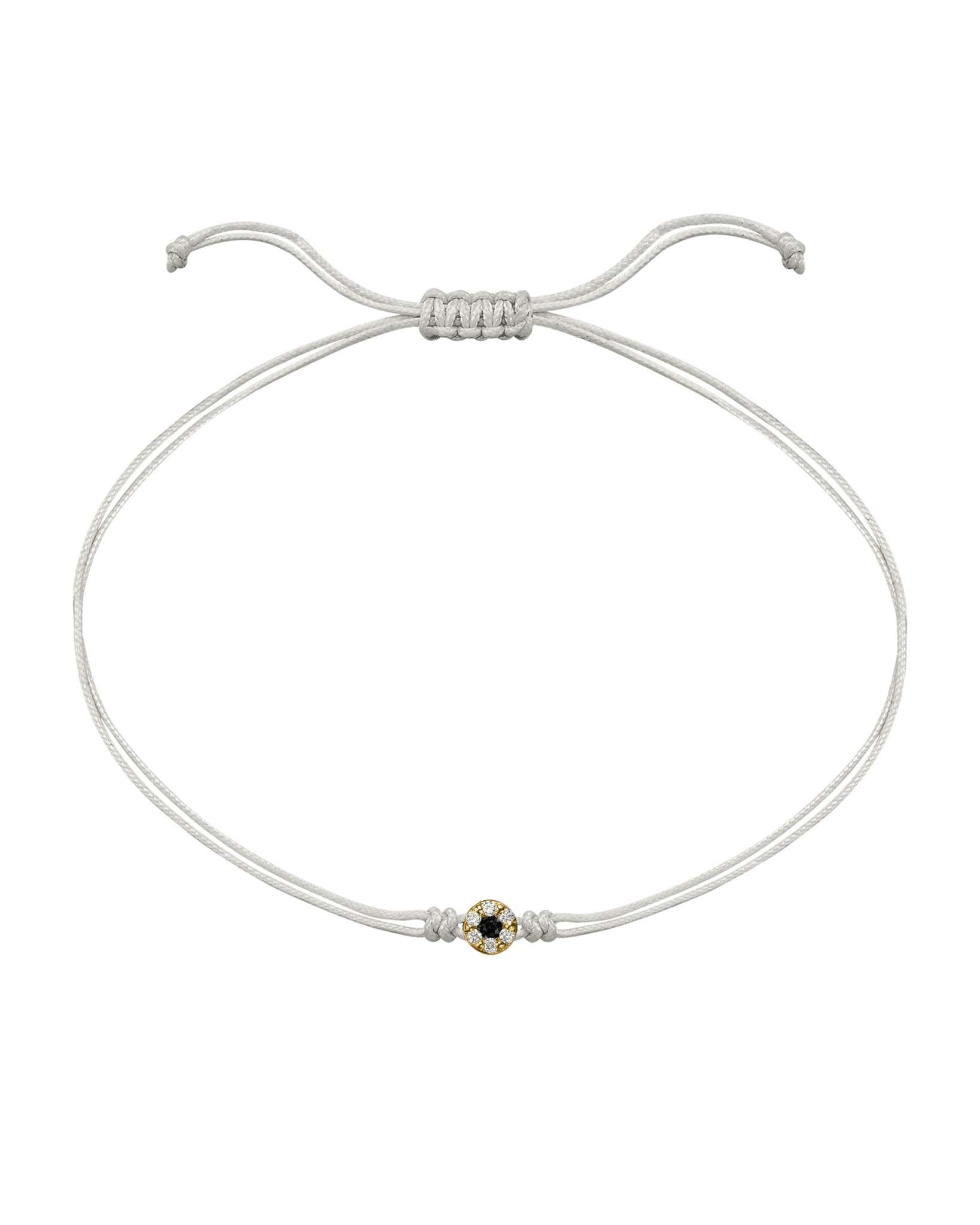String of Love Diamond and Gemstone - 14K Yellow Gold Bracelet 14K Solid Gold Pearl Black