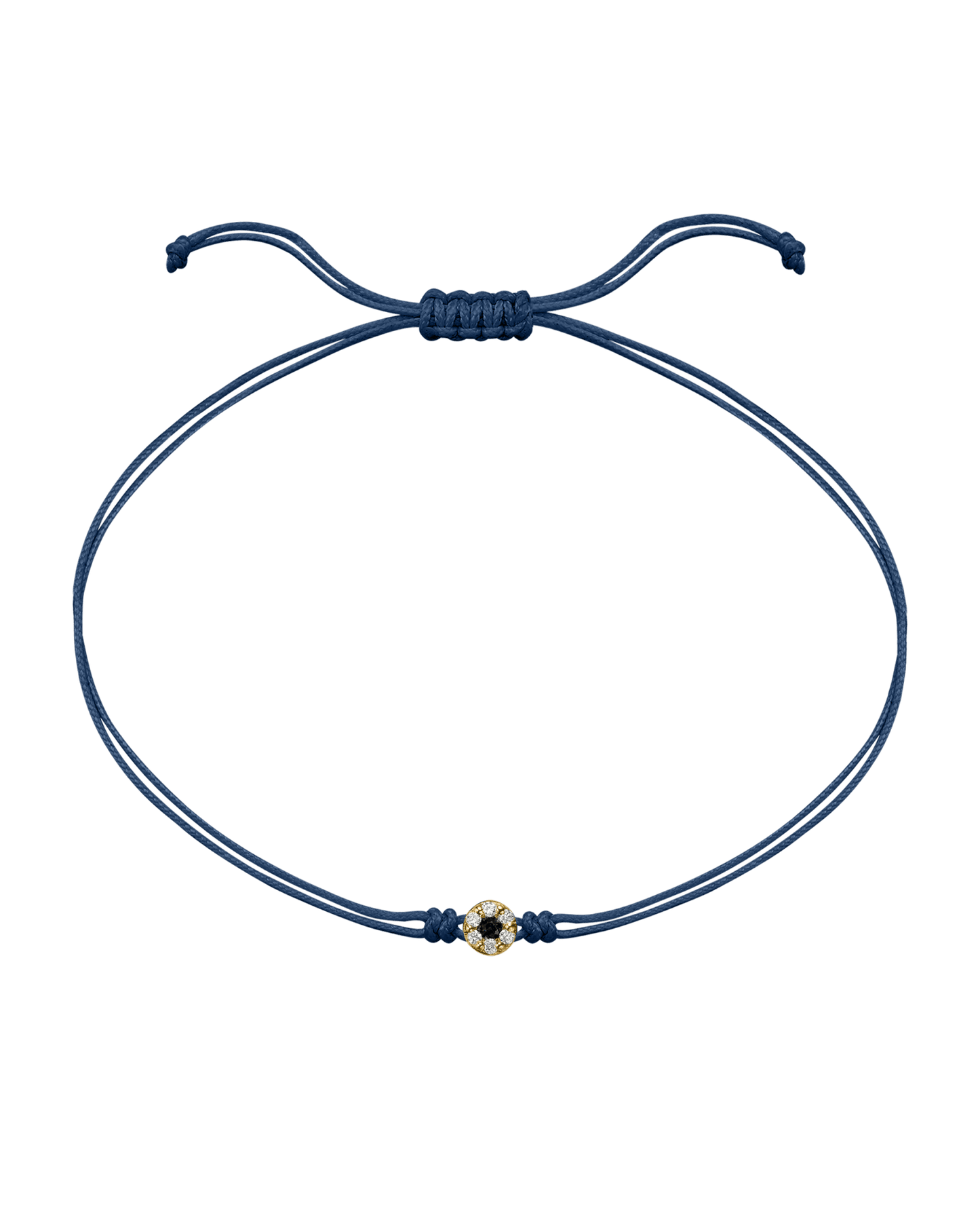 String of Love Diamond and Gemstone - 14K Yellow Gold Bracelet 14K Solid Gold Indigo Black