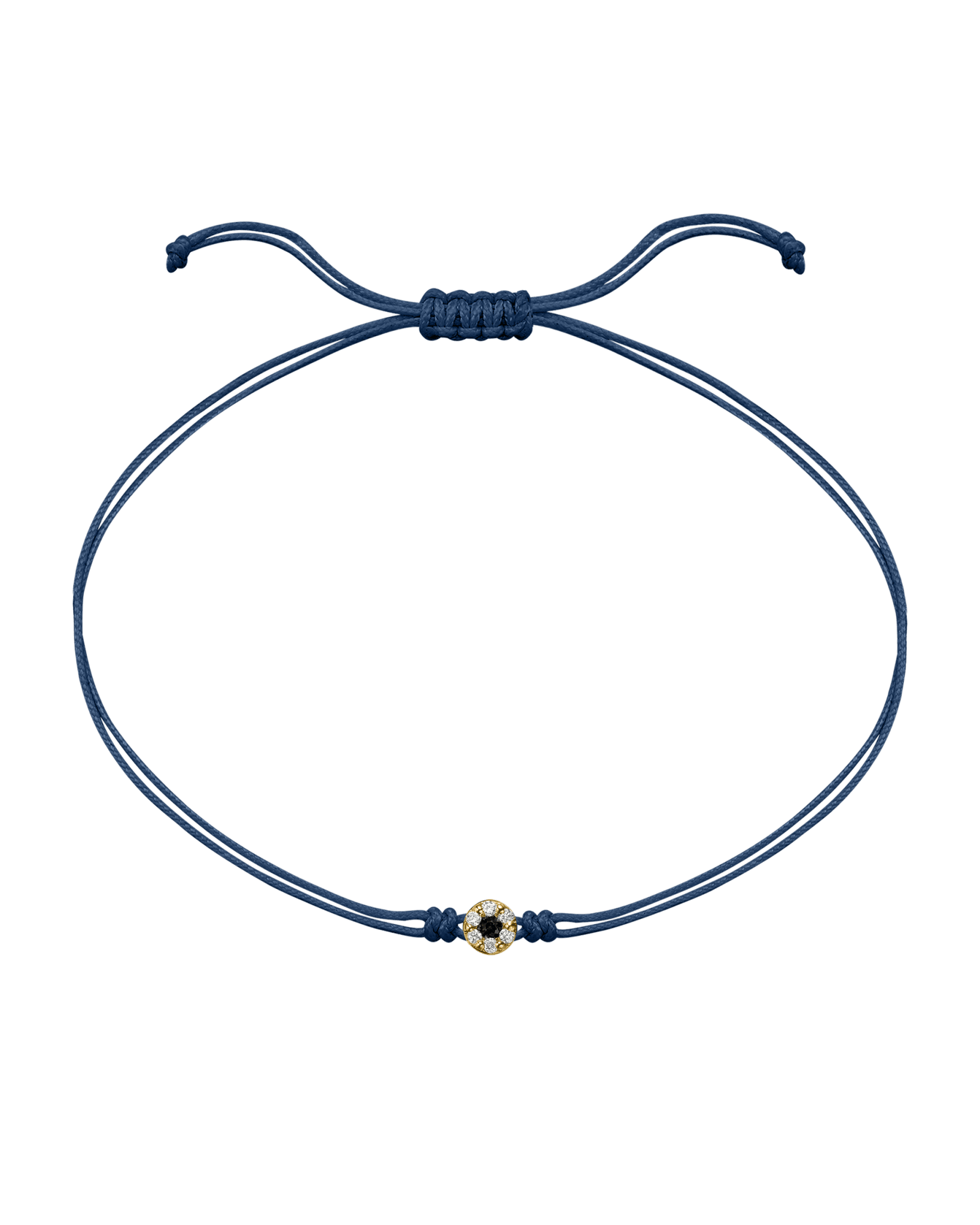 String of Love Diamond and Gemstone - 14K Yellow Gold Bracelet 14K Solid Gold Indigo Black