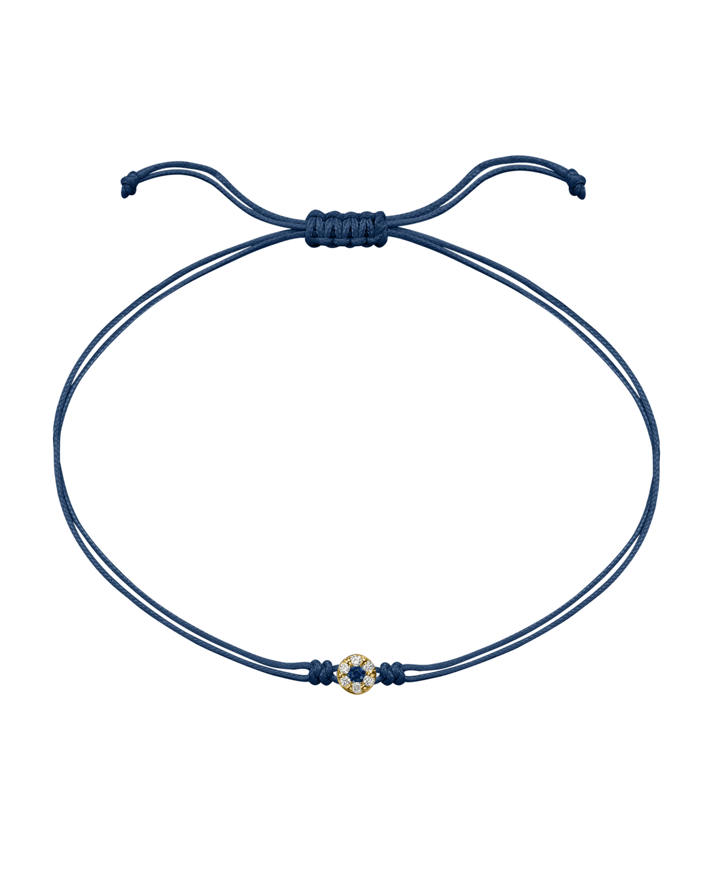 String of Love Diamond and Gemstone - 14K Yellow Gold Bracelet 14K Solid Gold Indigo Sapphire