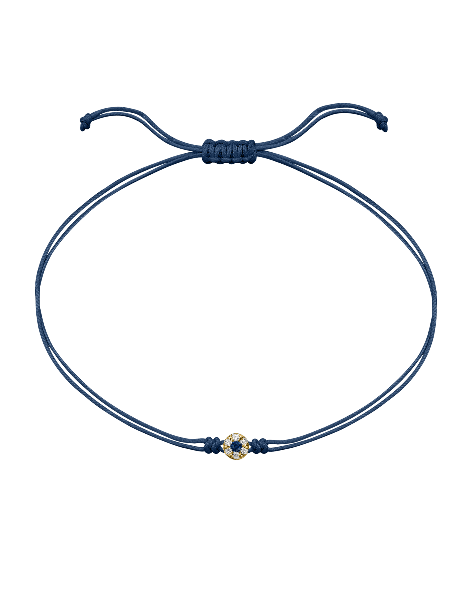 String of Love Diamond and Gemstone - 14K Yellow Gold Bracelet 14K Solid Gold Indigo Sapphire