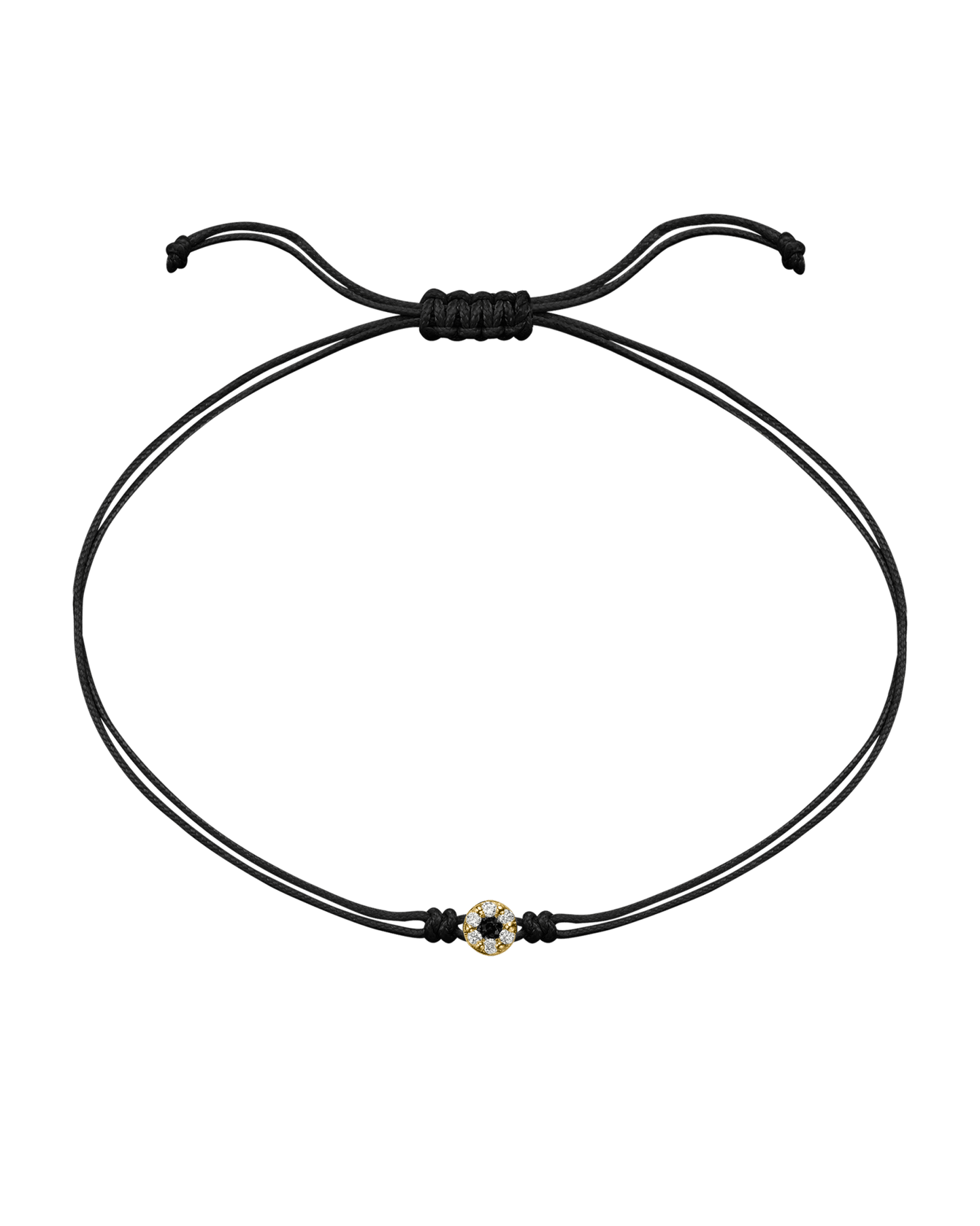 String of Love Diamond and Gemstone - 14K Yellow Gold Bracelet 14K Solid Gold Black Black