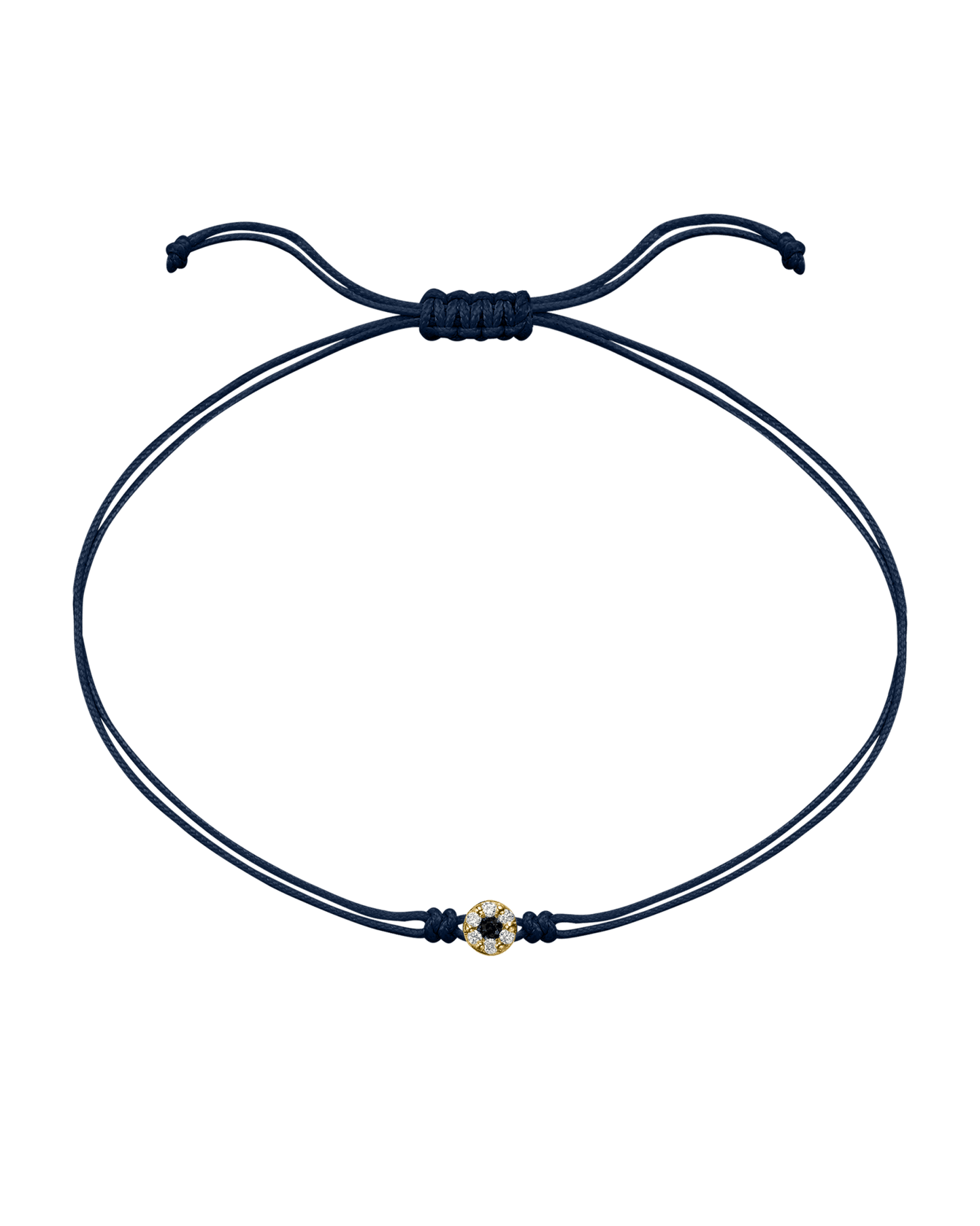 String of Love Diamond and Gemstone - 14K Yellow Gold Bracelet 14K Solid Gold Navy Blue Black