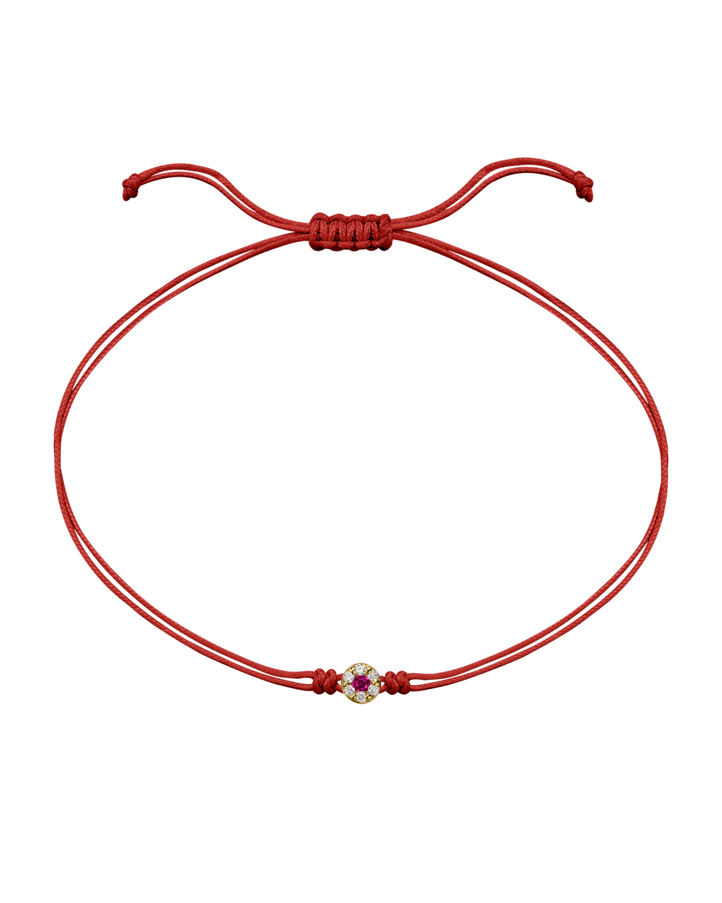 String of Love Diamond and Gemstone - 14K Yellow Gold Bracelet 14K Solid Gold Red Ruby