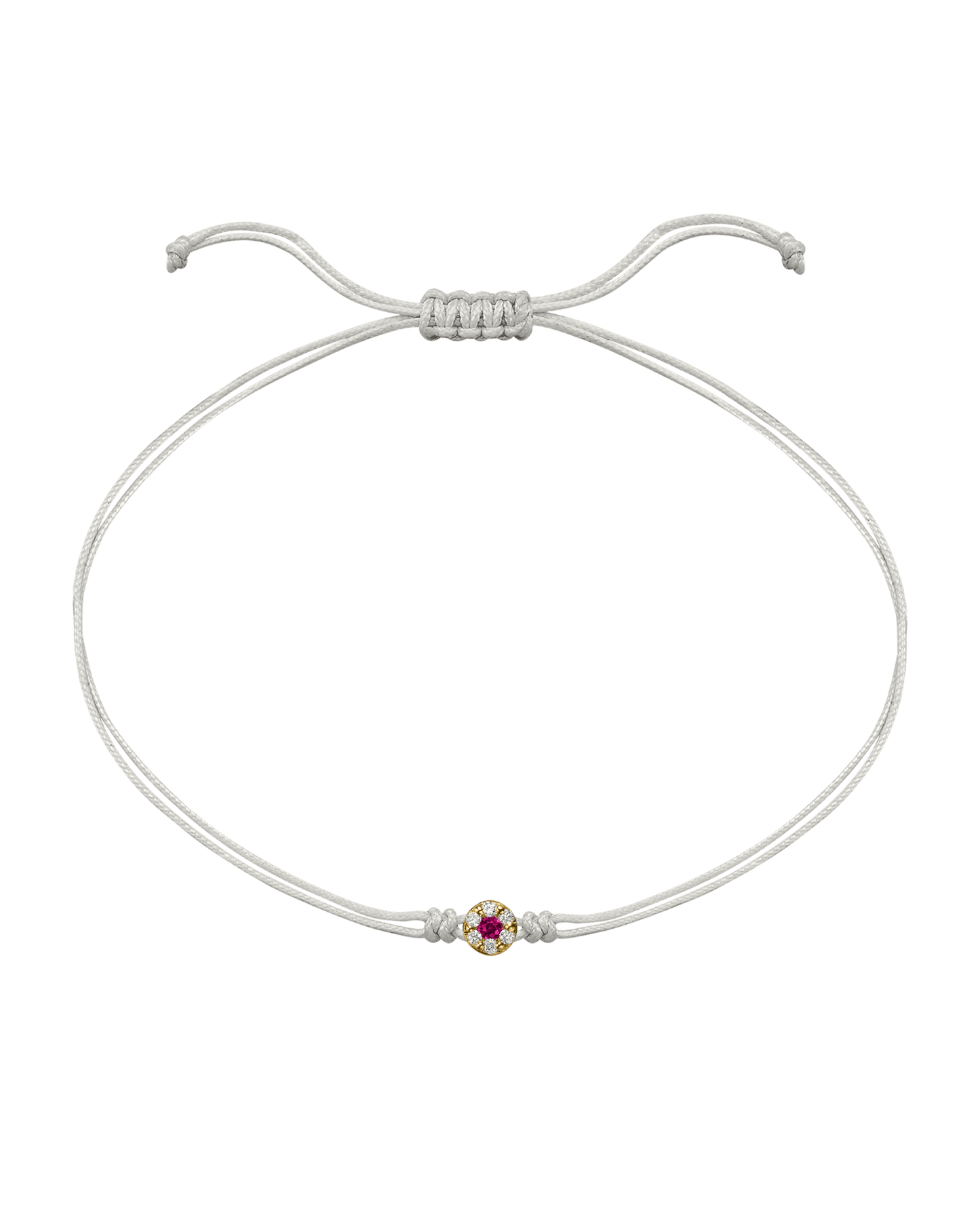 String of Love Diamond and Gemstone - 14K Yellow Gold Bracelet 14K Solid Gold Pearl Ruby