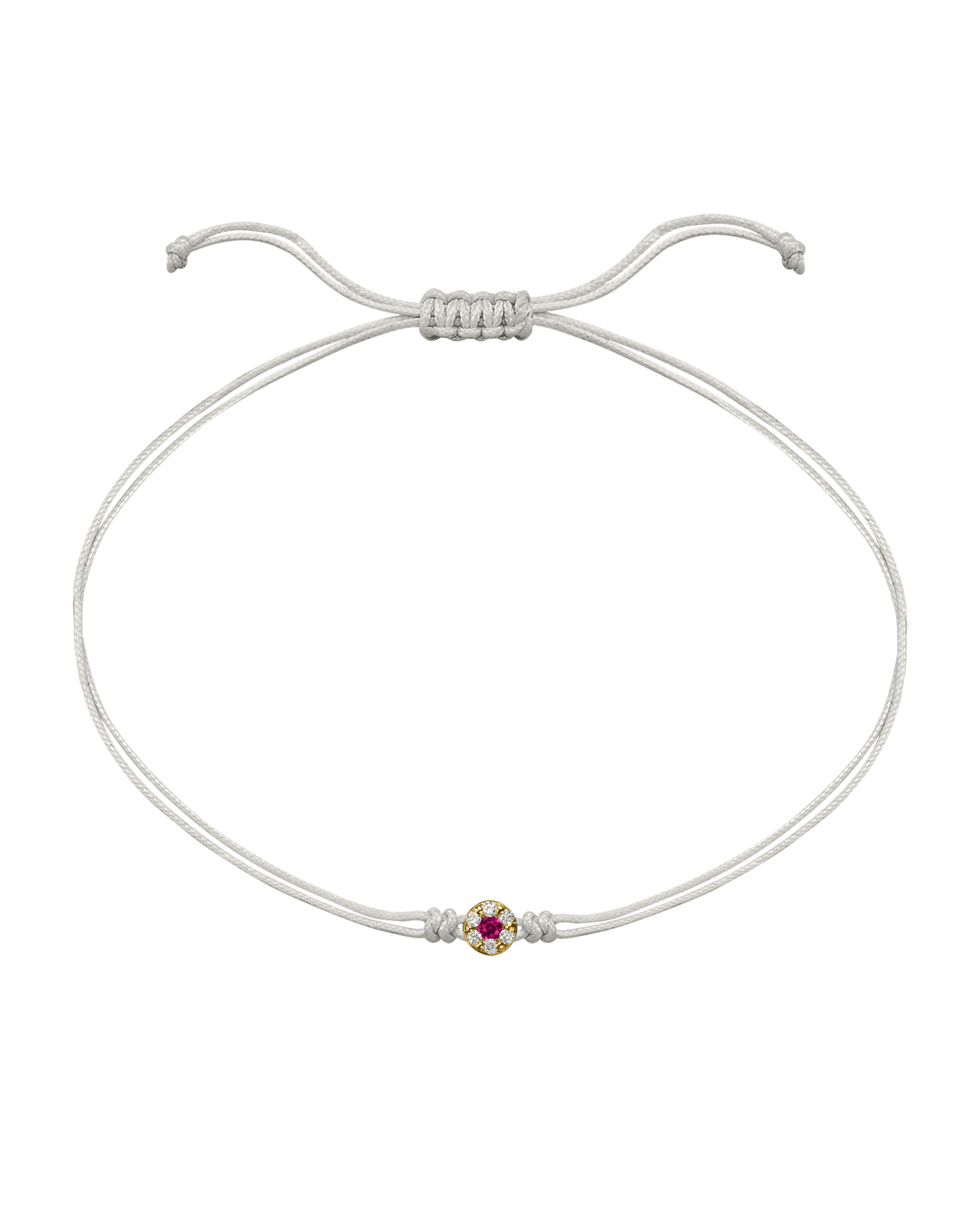 String of Love Diamond and Gemstone - 14K Yellow Gold Bracelet 14K Solid Gold Pearl Ruby