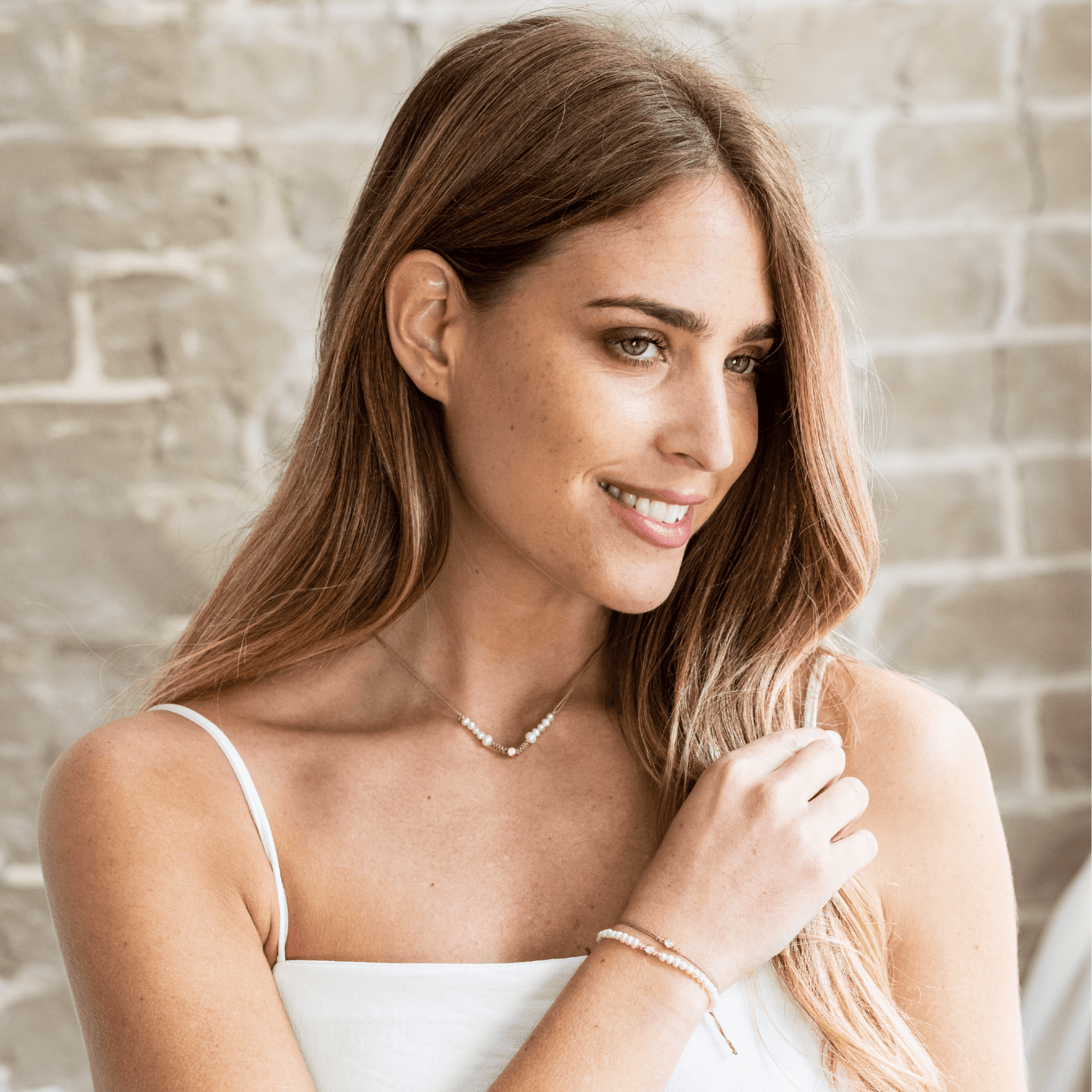 Ten Natural Pearl String of Love Necklace - 14K Yellow Gold Necklaces 14K Solid Gold