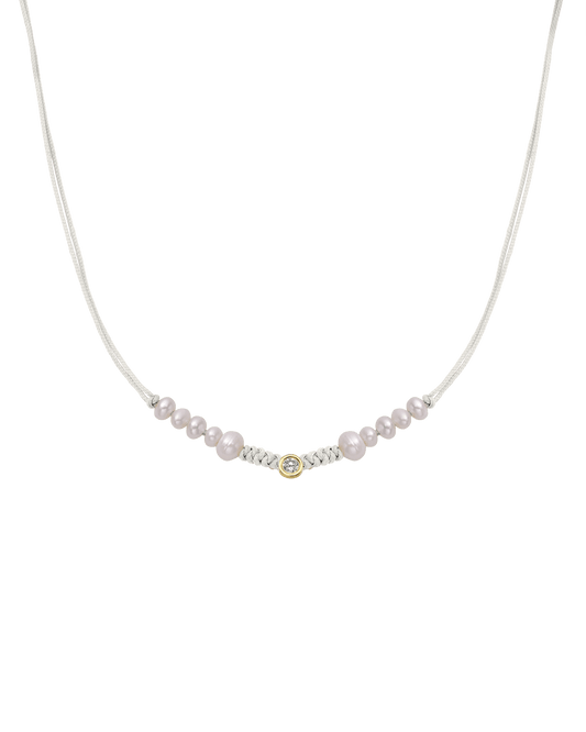 Ten Natural Pearl String of Love Necklace - 14K Yellow Gold Necklaces 14K Solid Gold Pearl Large: 0.1ct