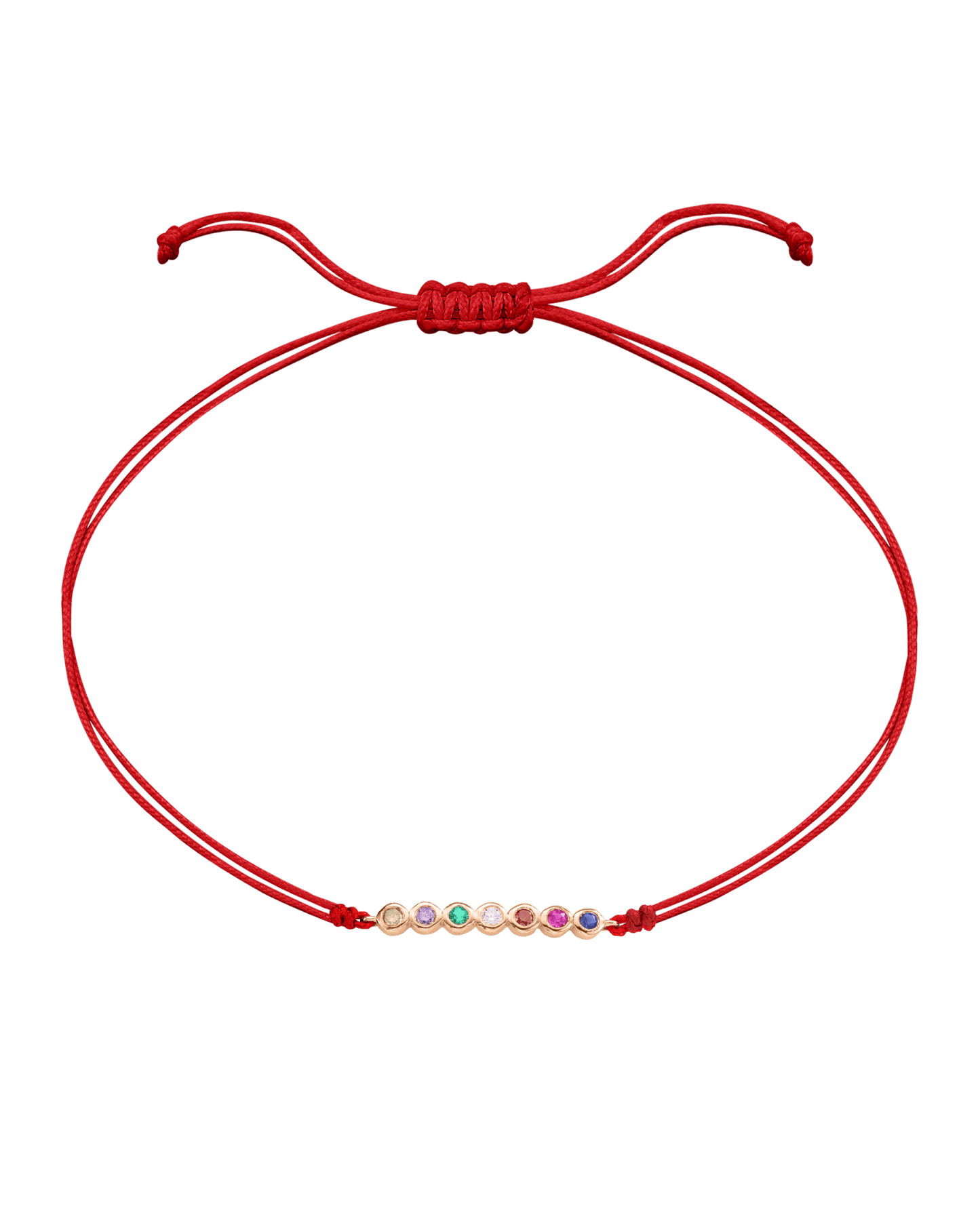 The Birthstones Bar Bracelet - 14K Rose Gold Bracelet 14K Solid Gold Red 2