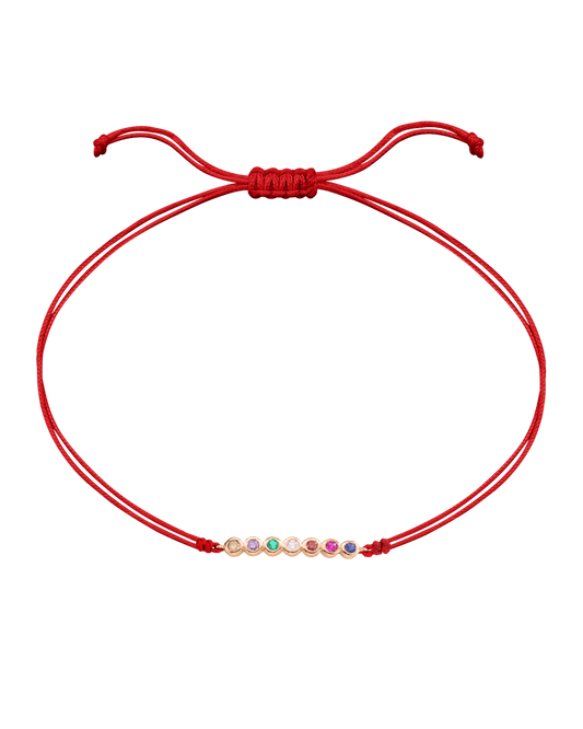 The Birthstones Bar Bracelet - 14K Rose Gold Bracelet 14K Solid Gold Red 2