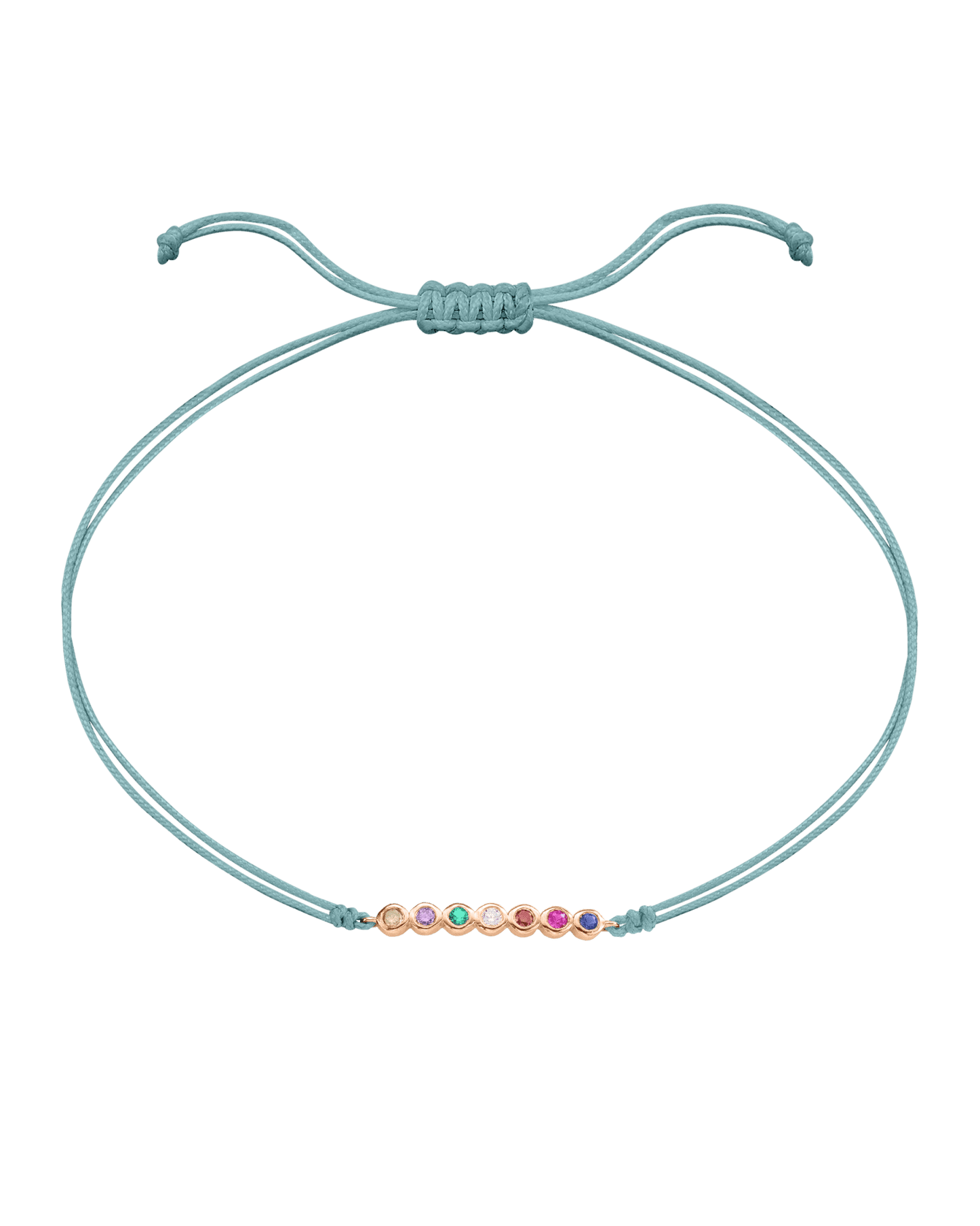 The Birthstones Bar Bracelet - 14K Rose Gold Bracelet 14K Solid Gold Turquoise 2