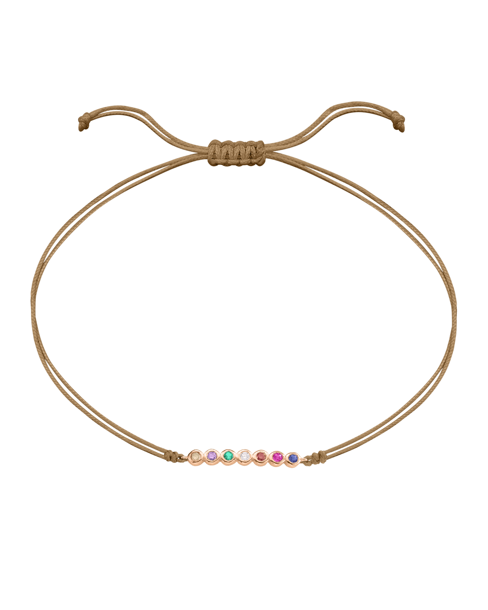 The Birthstones Bar Bracelet - 14K Rose Gold Bracelet 14K Solid Gold Camel 2