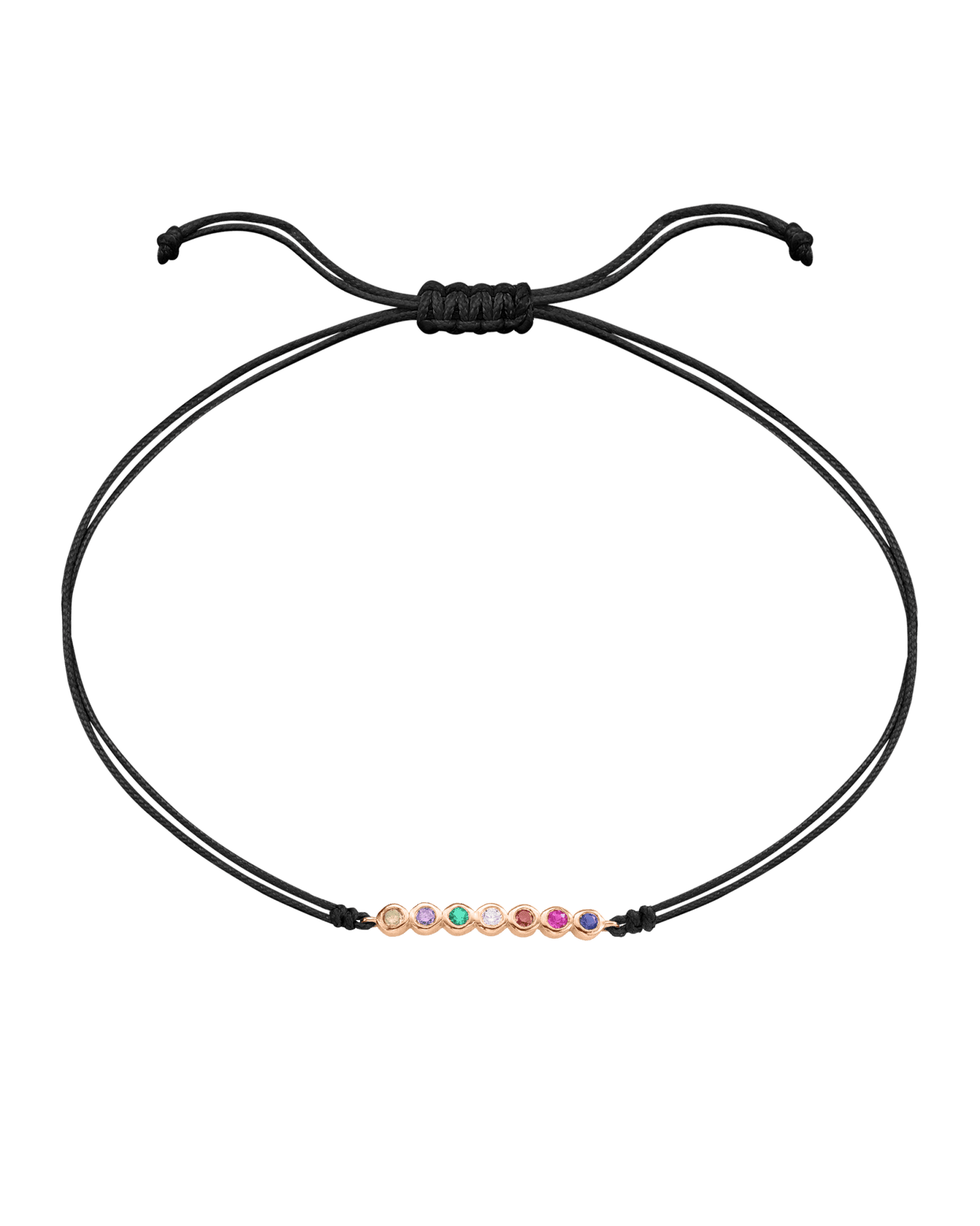 The Birthstones Bar Bracelet - 14K Rose Gold Bracelet 14K Solid Gold Black 2