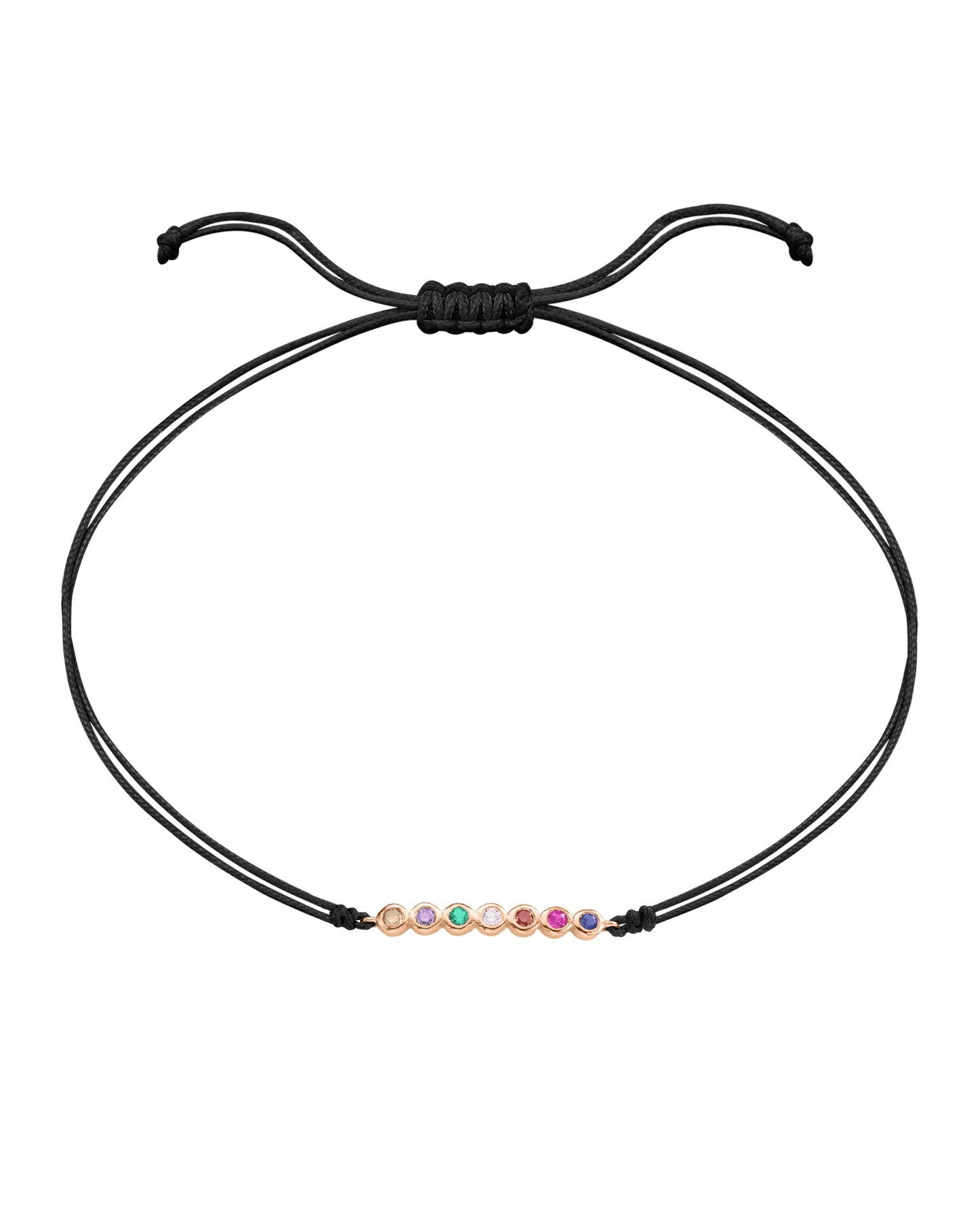 The Birthstones Bar Bracelet - 14K Rose Gold Bracelet 14K Solid Gold Black 2