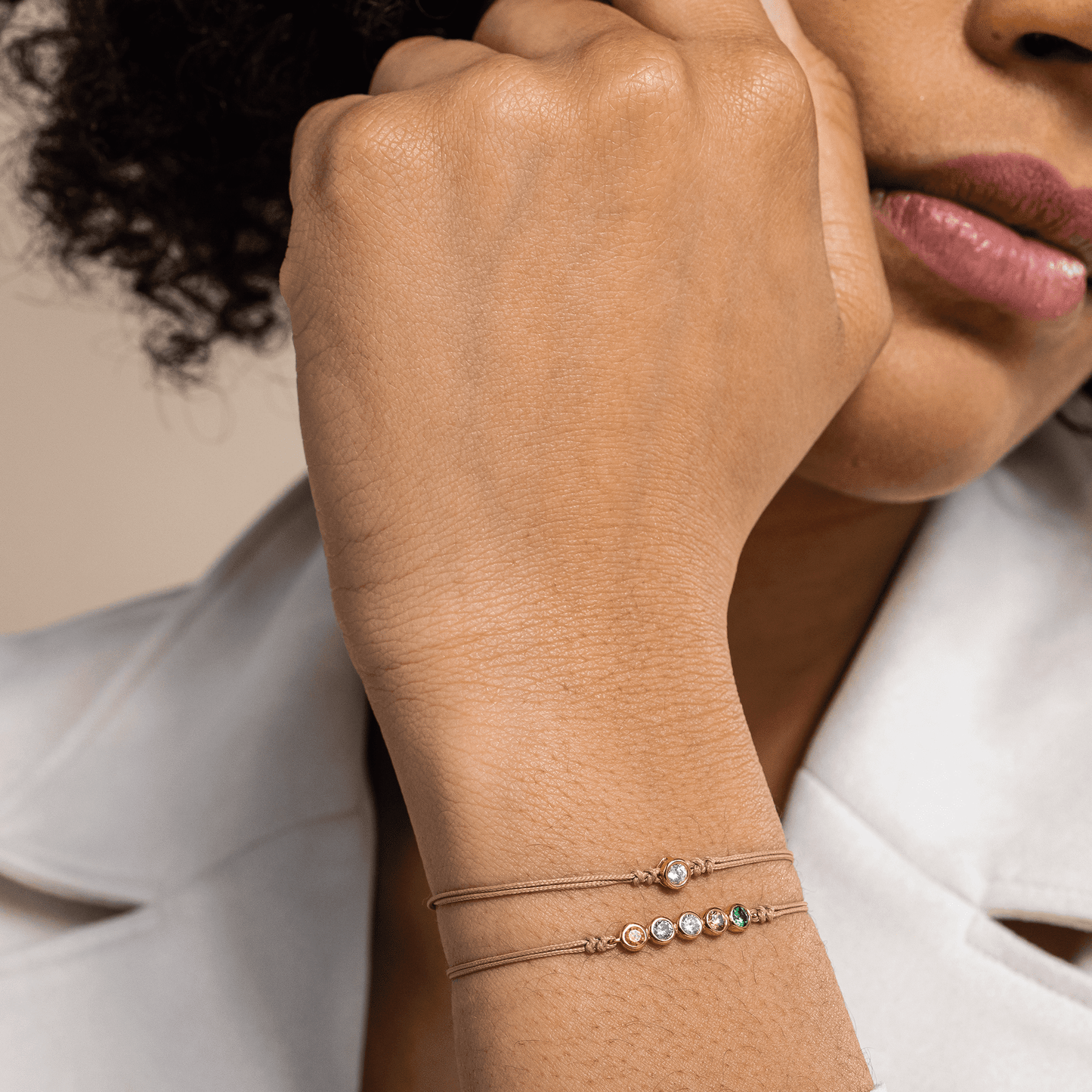 The Birthstones Bar Bracelet - 14K White Gold Bracelet 14K Solid Gold